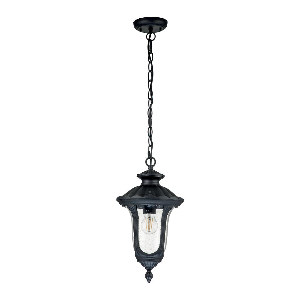 Elstead Chicago 1 Light Small Black Outdoor Chain Lantern