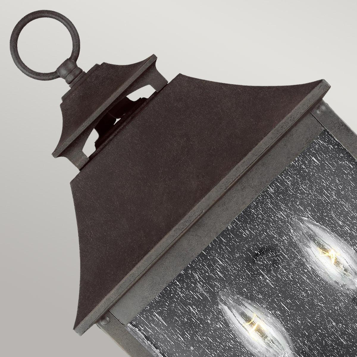 Feiss Galena 2 Light Black Outdoor Half Lantern