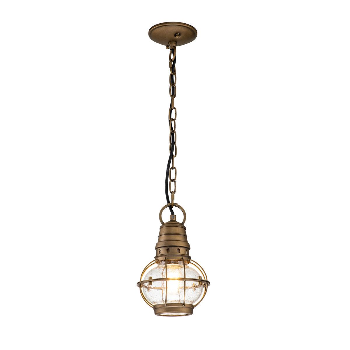 Kichler Bridgepoint 1 Light Small Brass Outdoor Chain Lantern