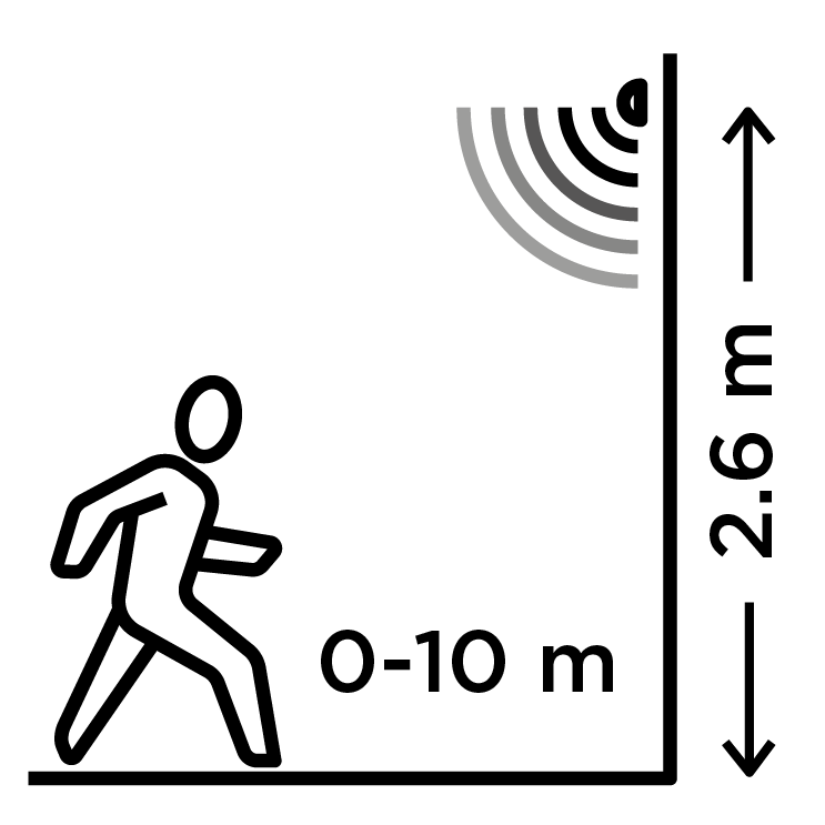 Lutec Moze Smart Solar Black LED Wall Light With PIR