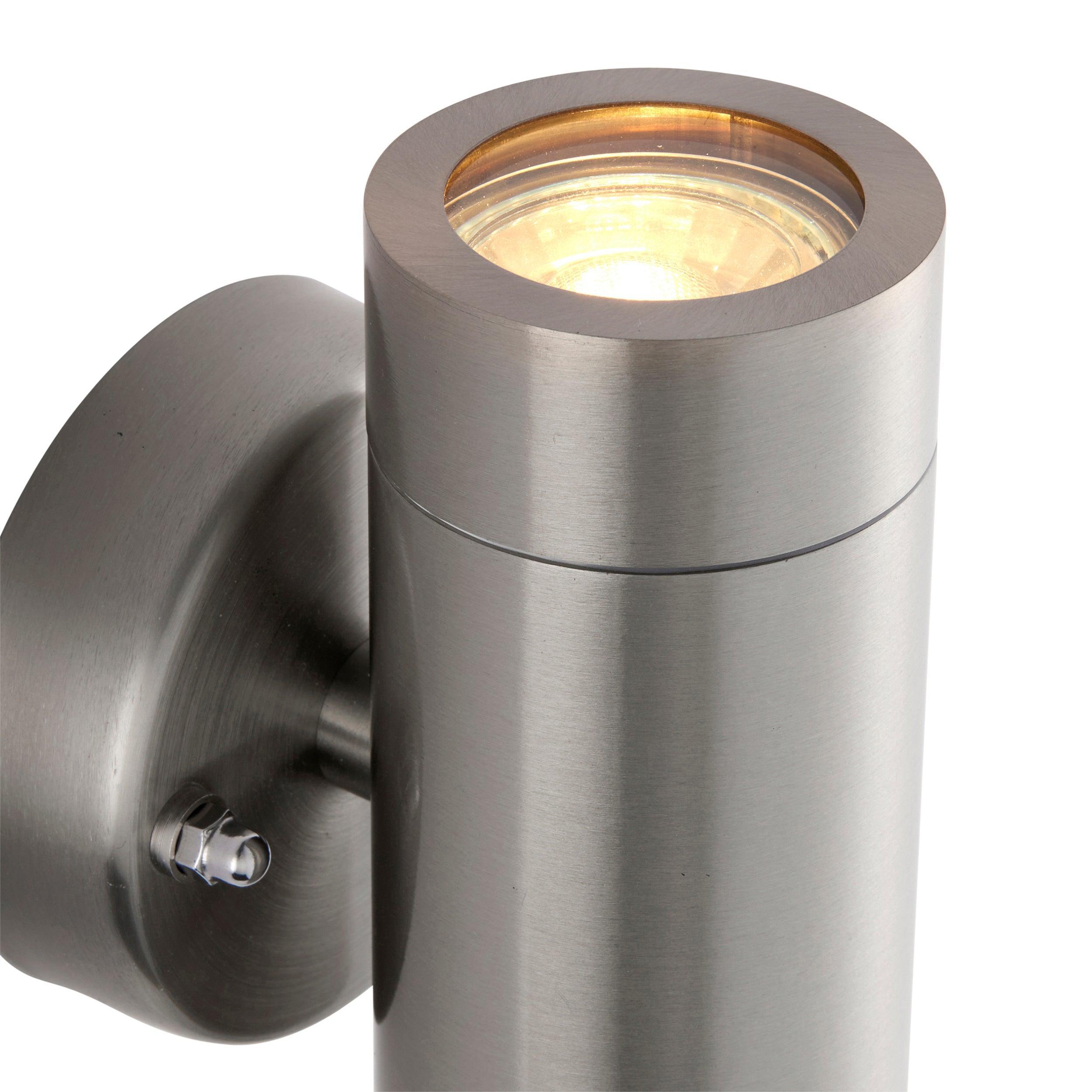 palin 2 light marine grade outdoor up down wall light ip65 7w by saxby lighting, close up image 95