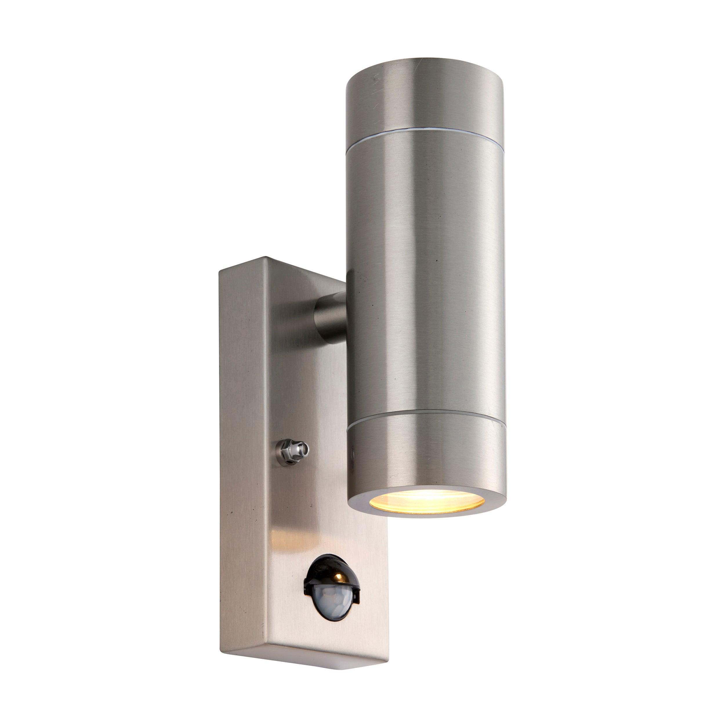 palin pir sensor 2 light marine grade outdoor wall light ip65 7wby saxby lighting