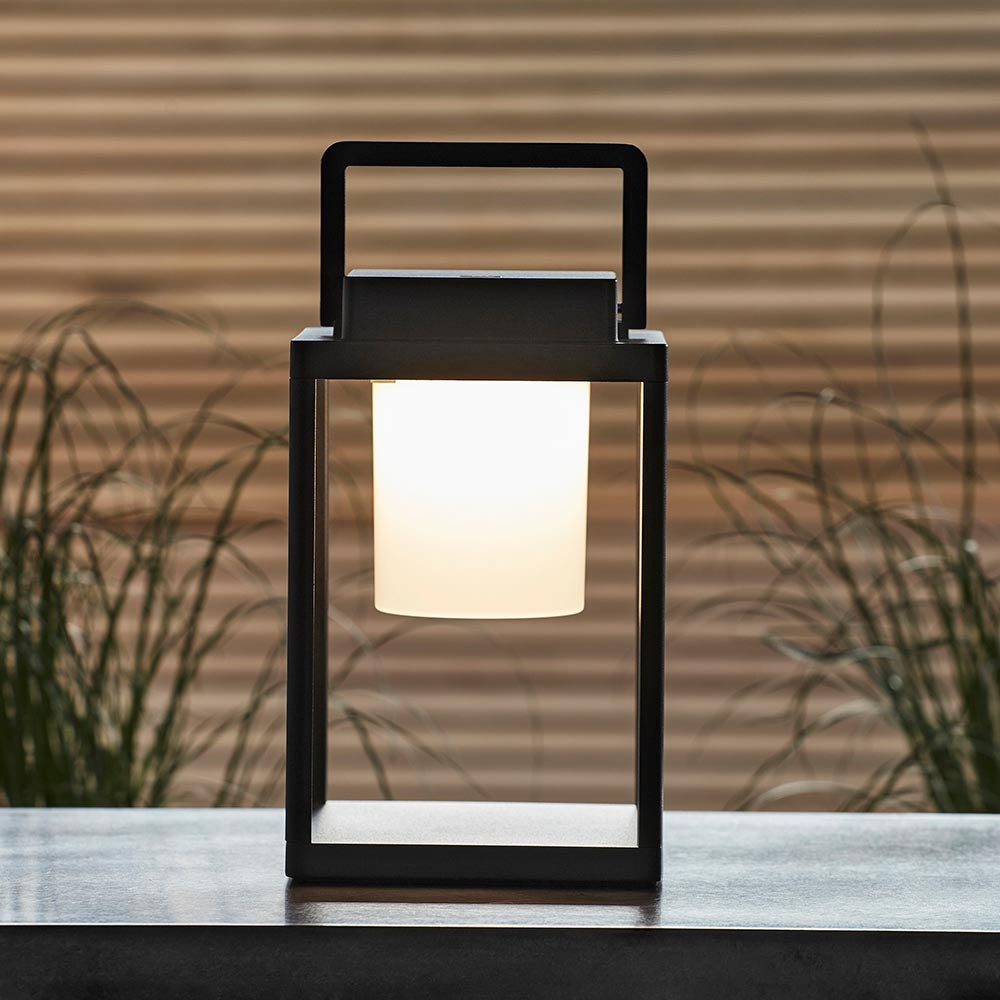 Voyage Rechargeable Black Outdoor Table Lamp - IP44