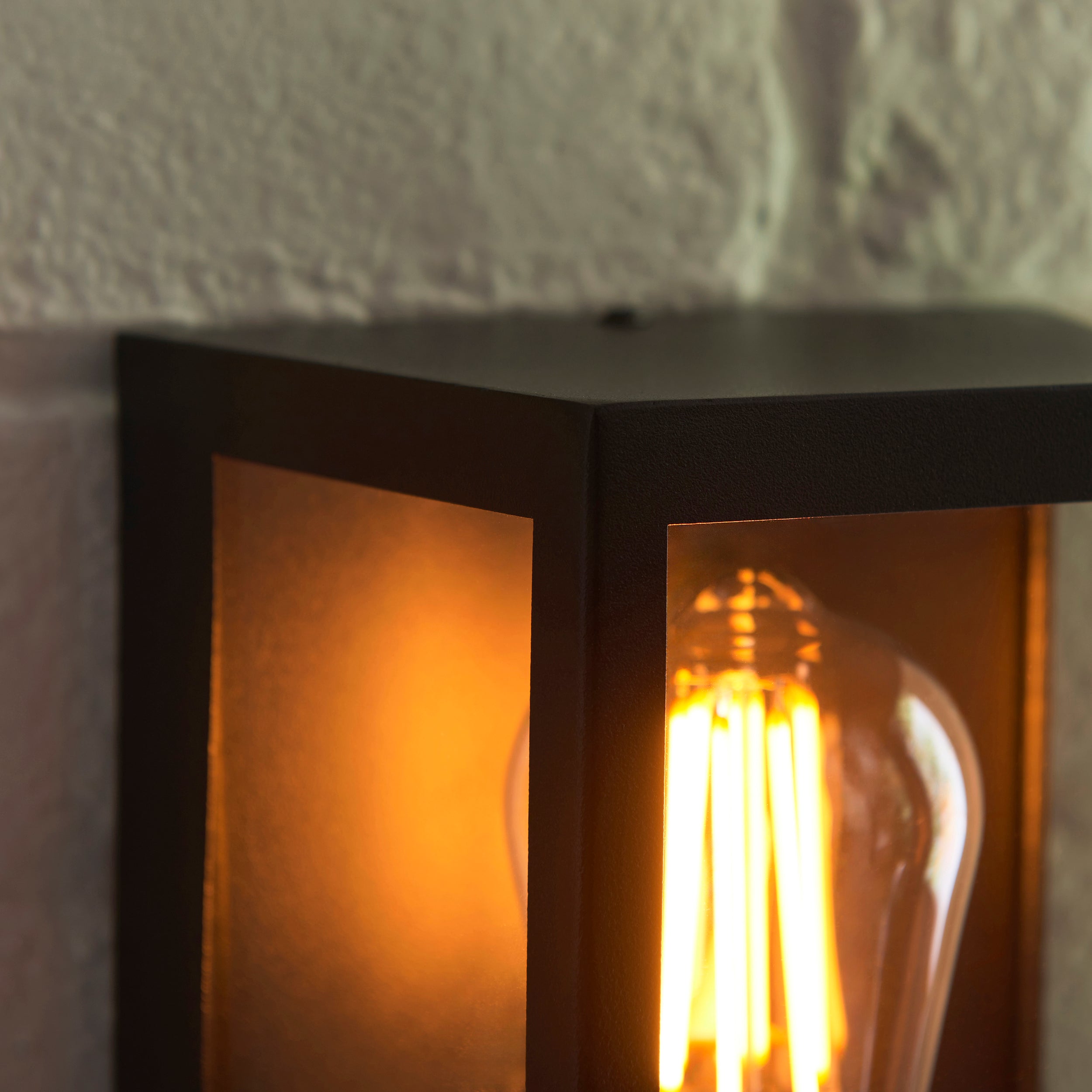 Huntington PIR Black Outdoor Wall Light
