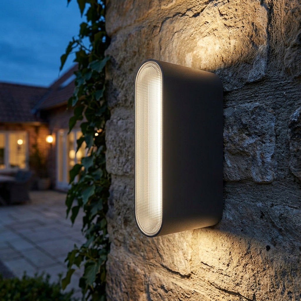 Elstead Jens LED Small Black Outdoor Wall Light by Elstead Lighting — suits living rooms, bedrooms & hallways