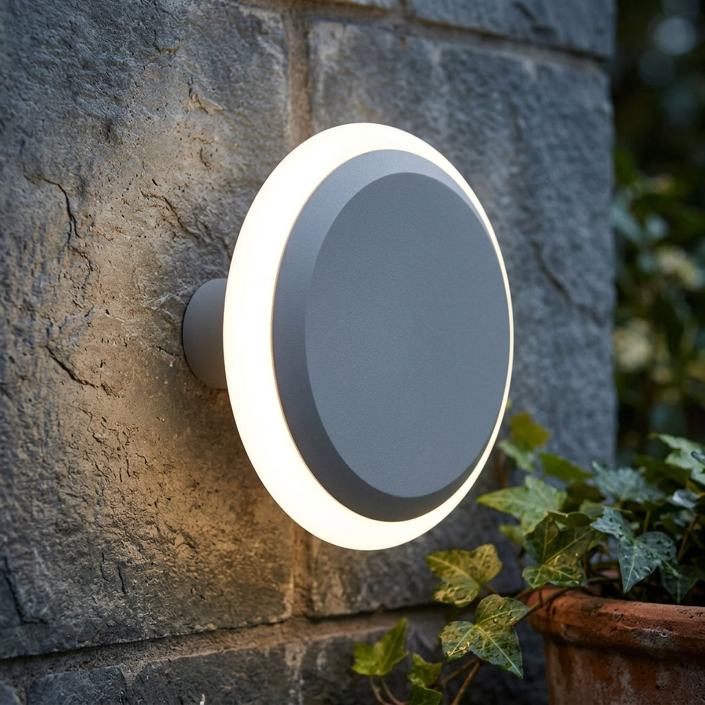 Oaks Lida Silver Grey Outdoor LED Wall Light