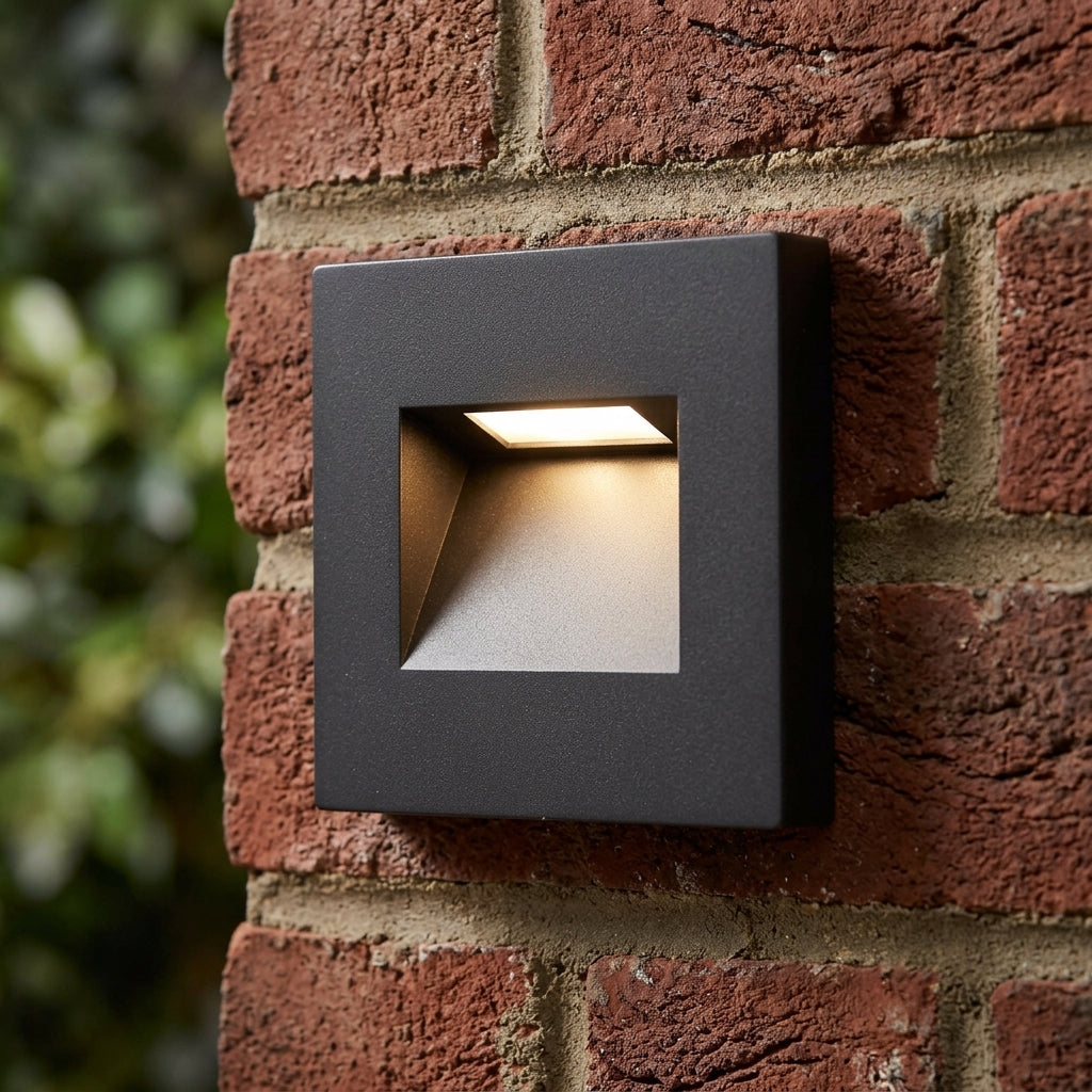Albus CCT Square Black LED Outdoor Wall Light IP65 1.5W