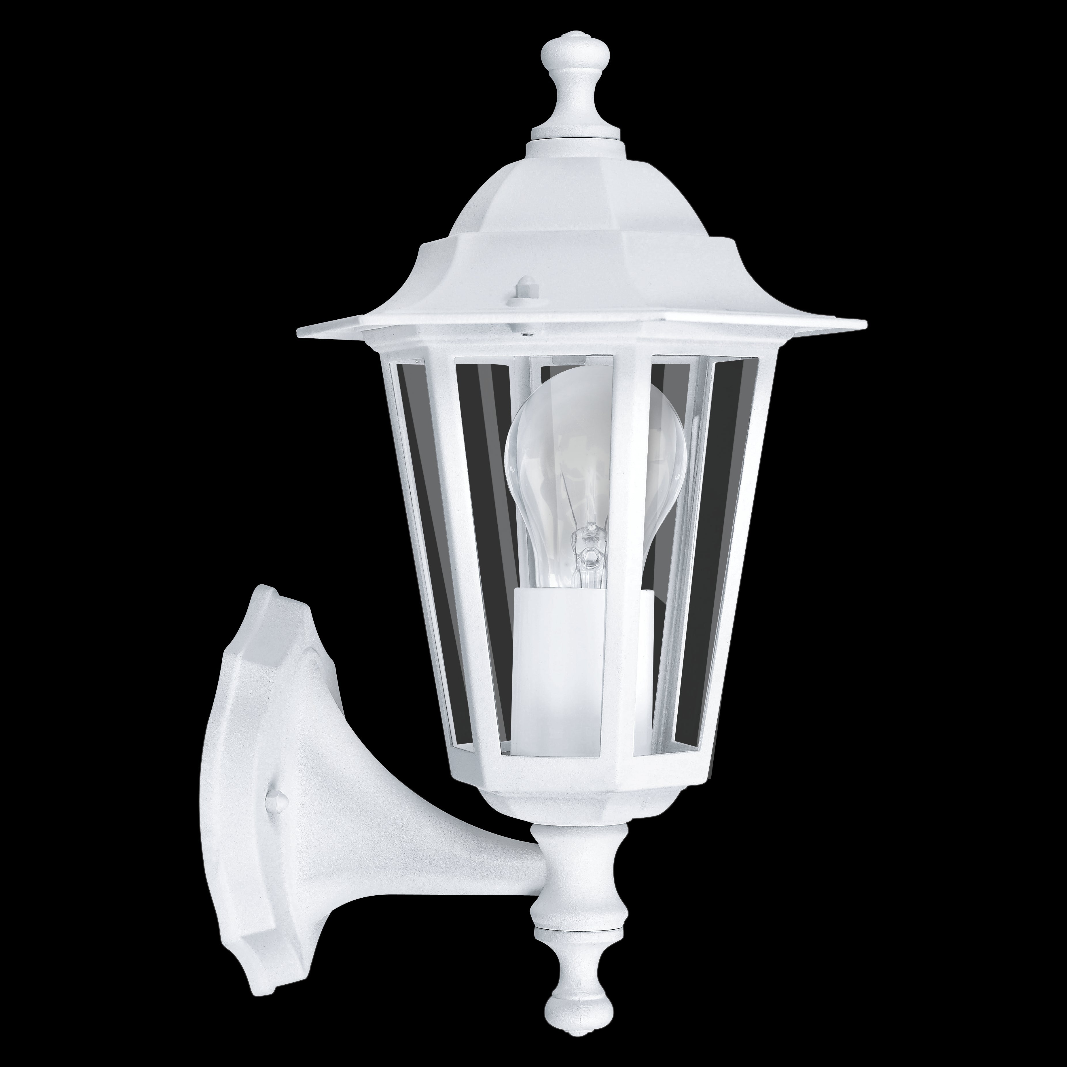 eglo laterna 5 white upright lantern outdoor wall light ip44 living room close up