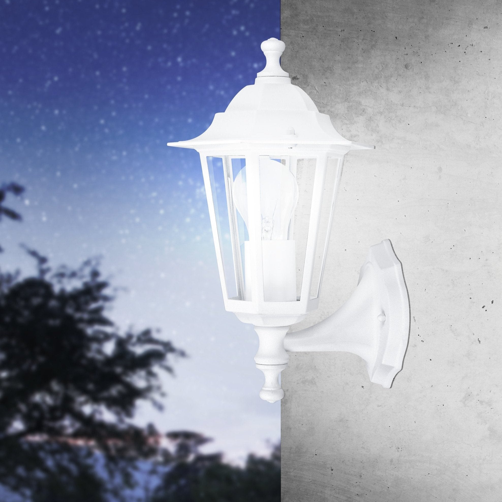 eglo laterna 5 white upright lantern outdoor wall light ip44