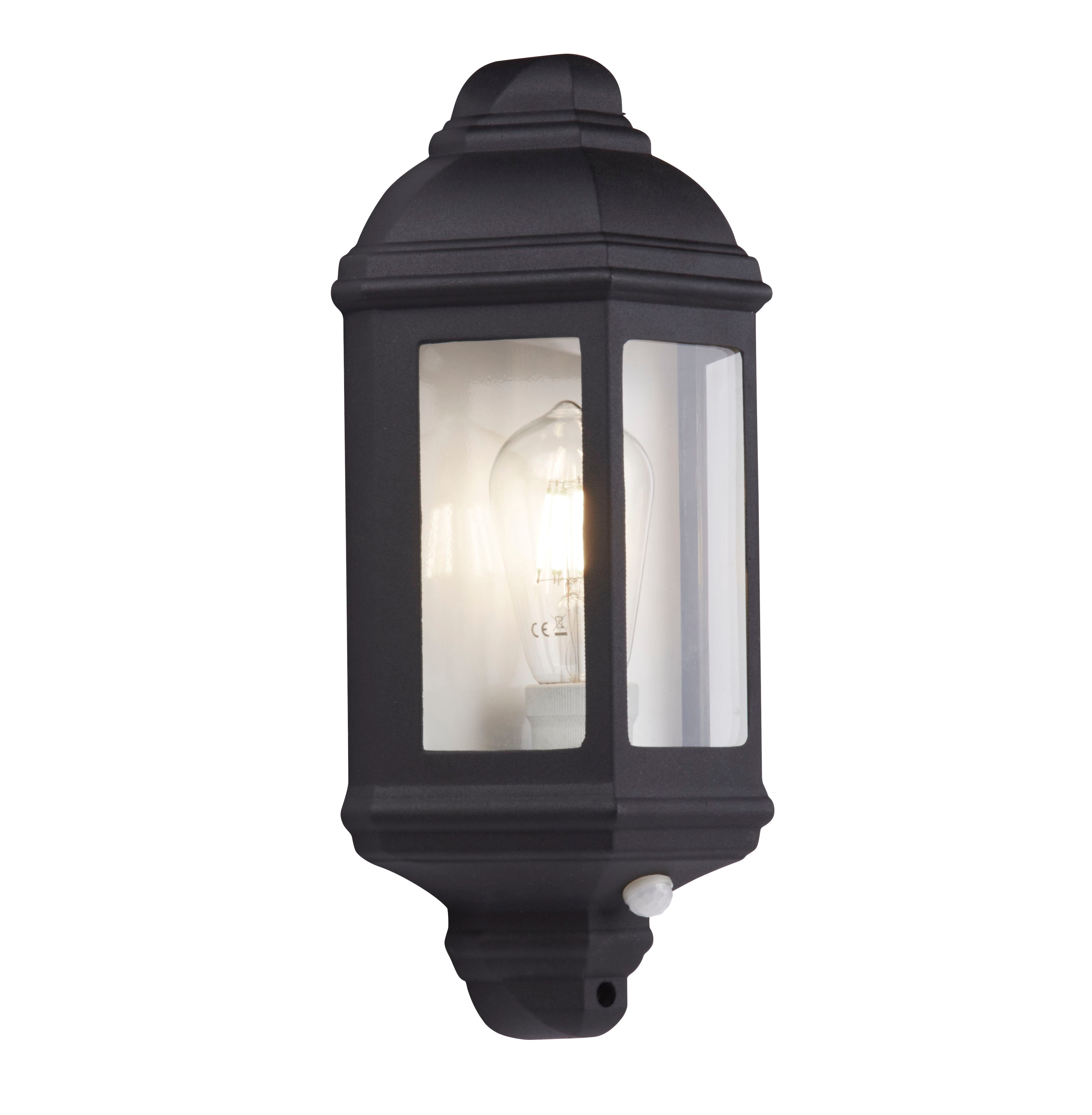 Searchlight Maine Black PIR Outdoor Wall Light - IP44