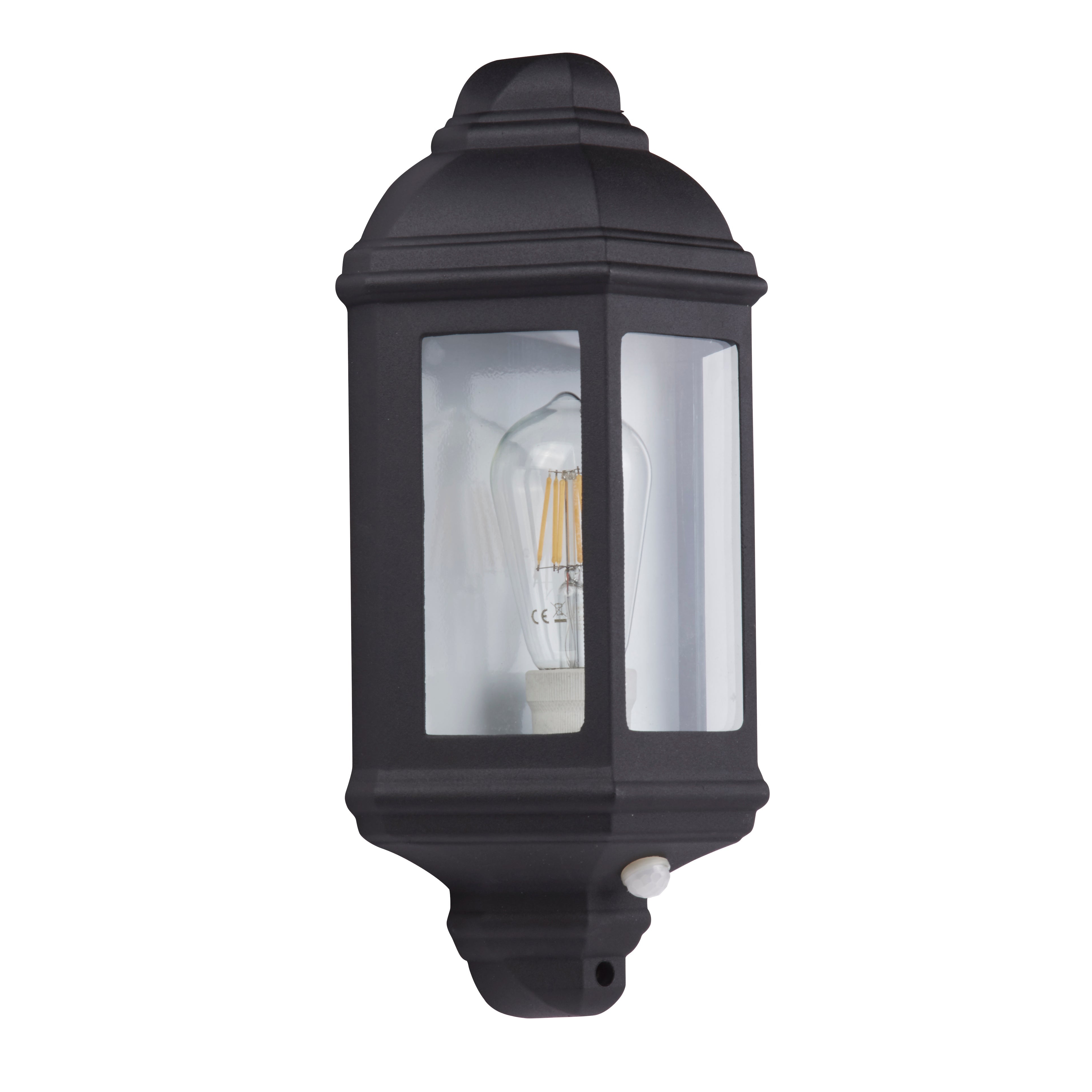 Searchlight Maine Black PIR Outdoor Wall Light - IP44