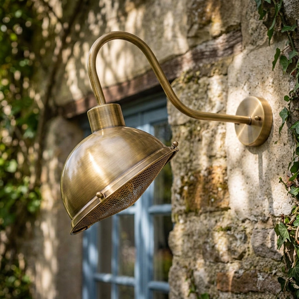 Chiswick 1 Light Brass Sign Light