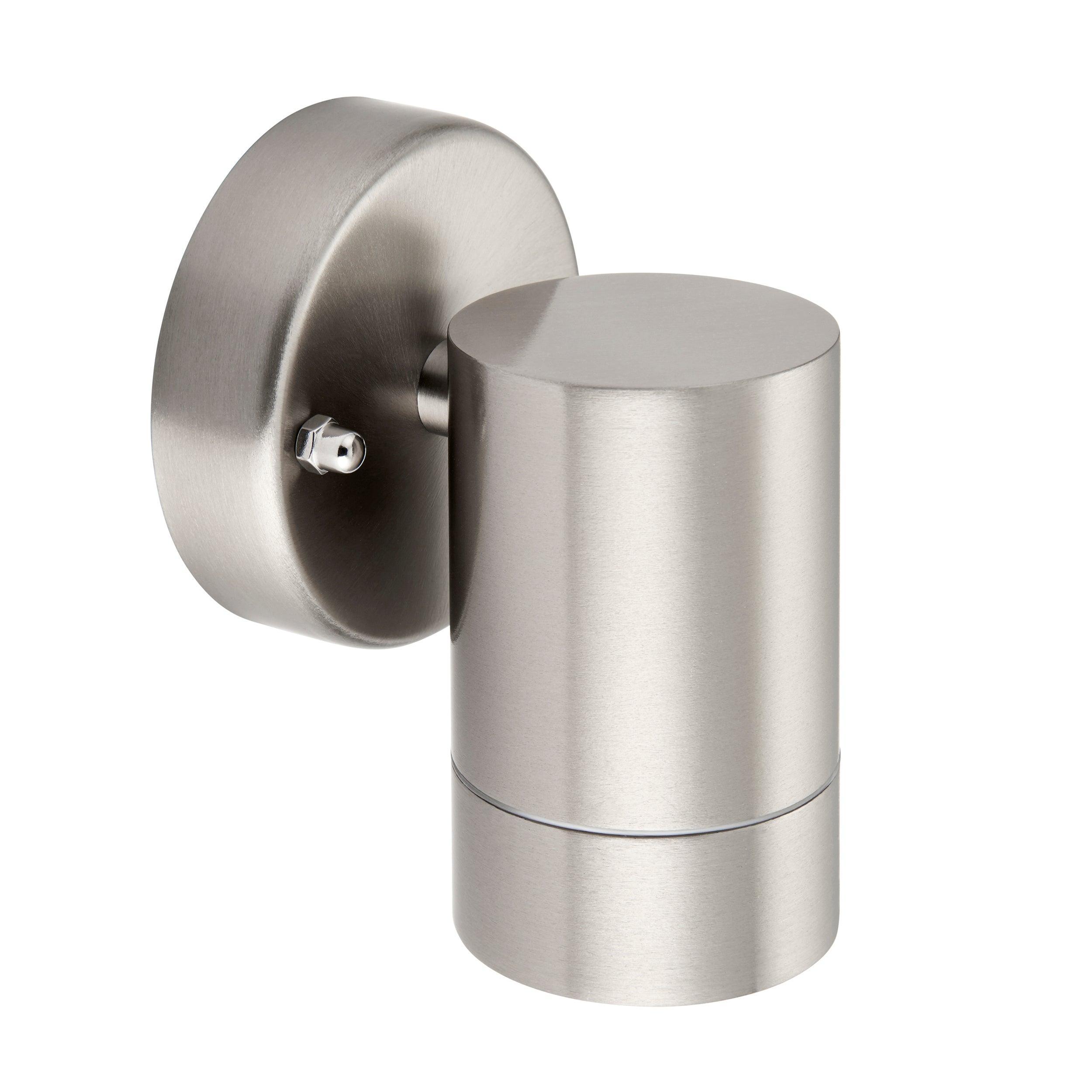 palin silver led outdoor down wall light ip44 7w by saxby lighting, close up image 91