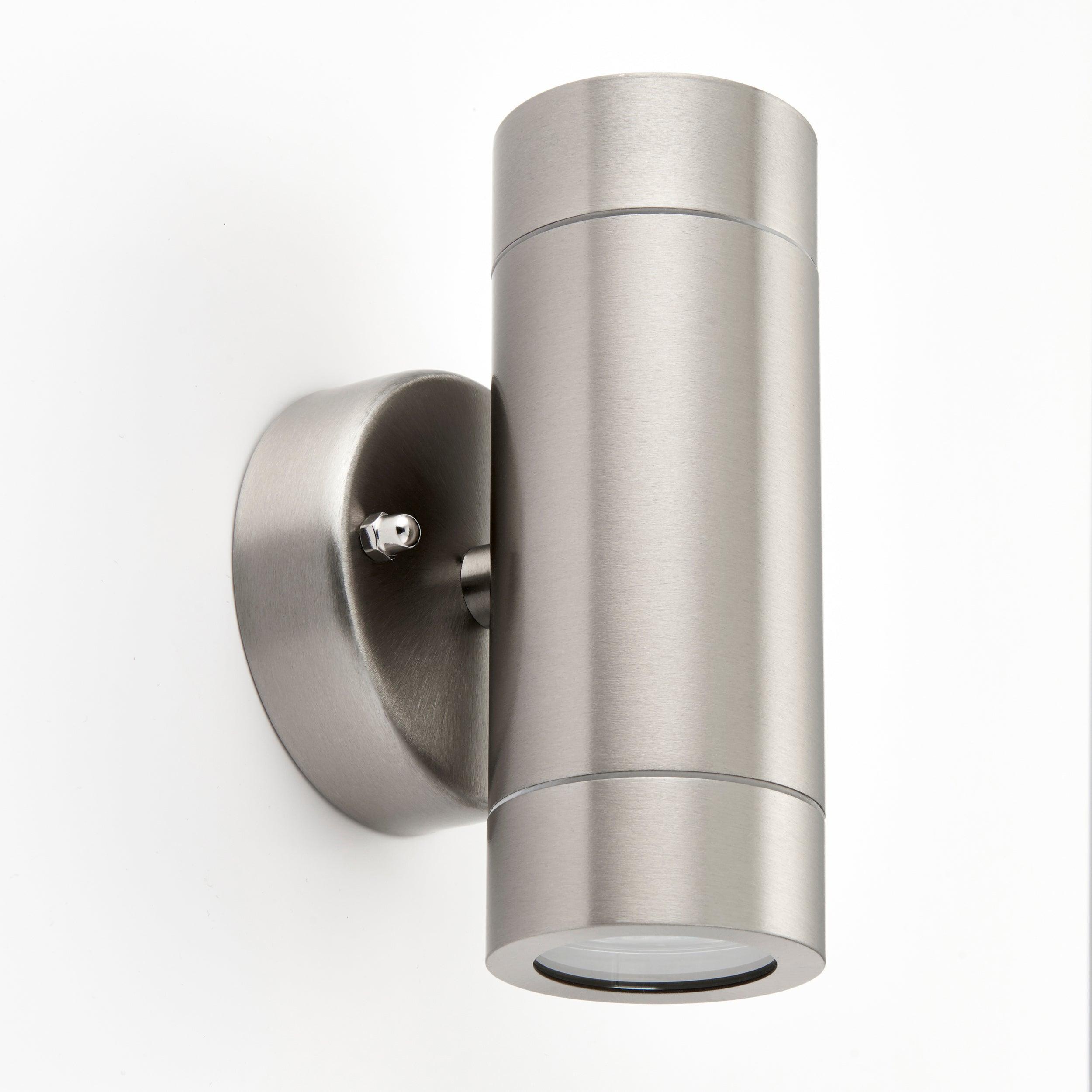 palin twin led outdoor up down wall light ip44 7wby Saxby Lighting, close up image