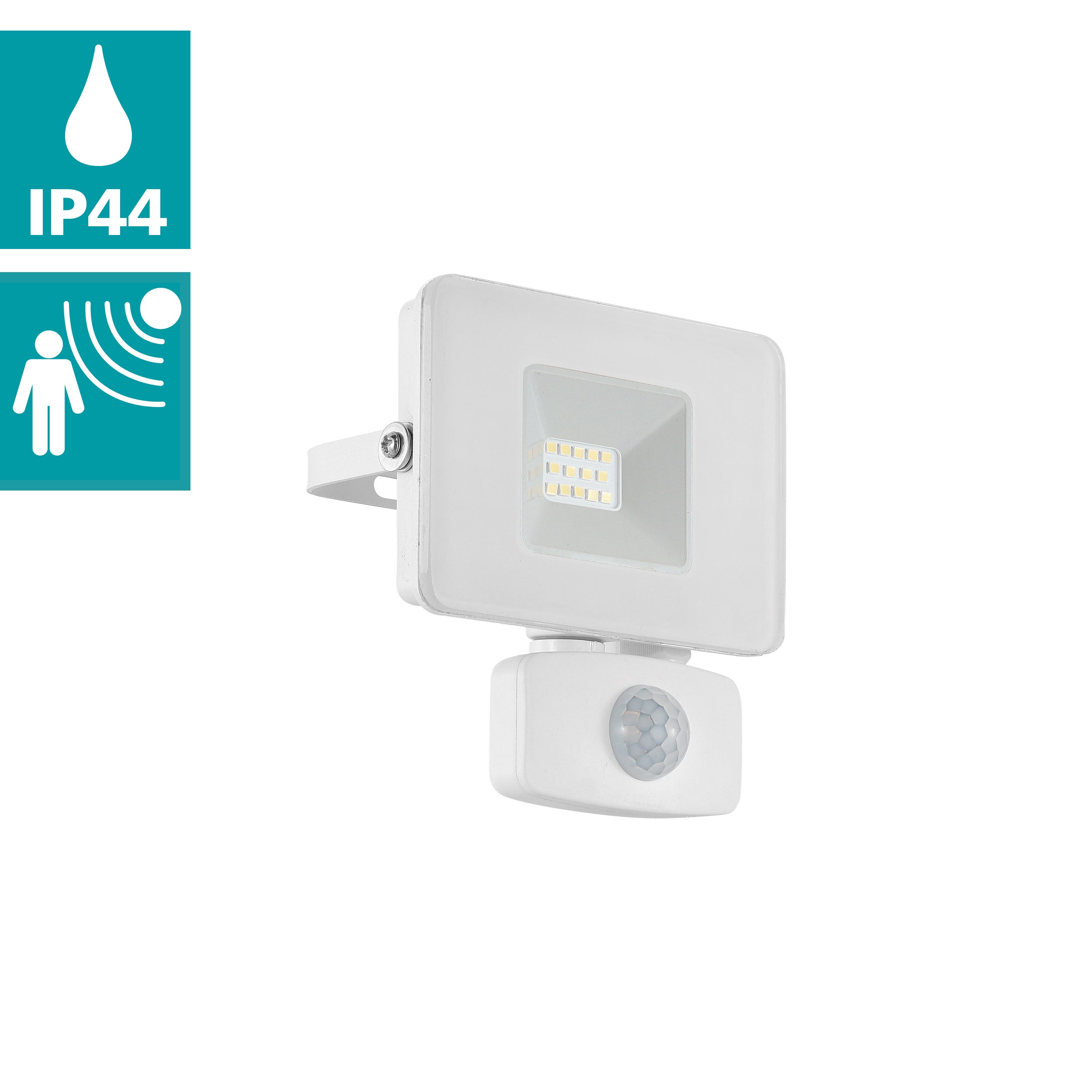 eglo faedo 3 ip44 white led pir outdoor flood light 10w kitchen lighting 