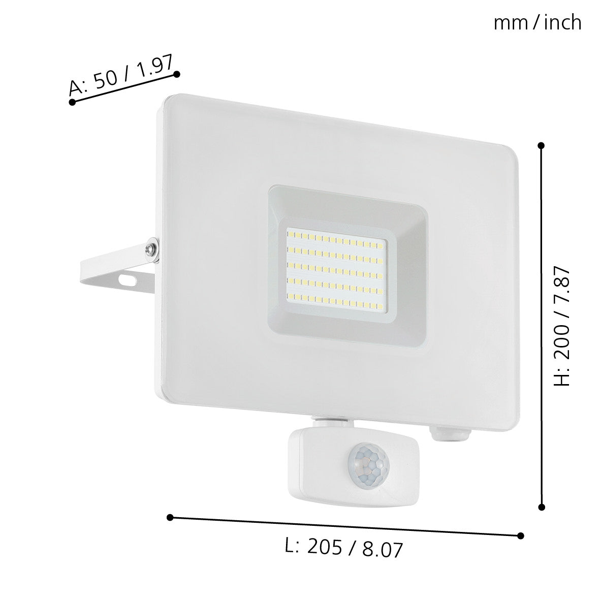 eglo faedo 3 ip44 white led pir outdoor flood light 53w kitchen lighting 