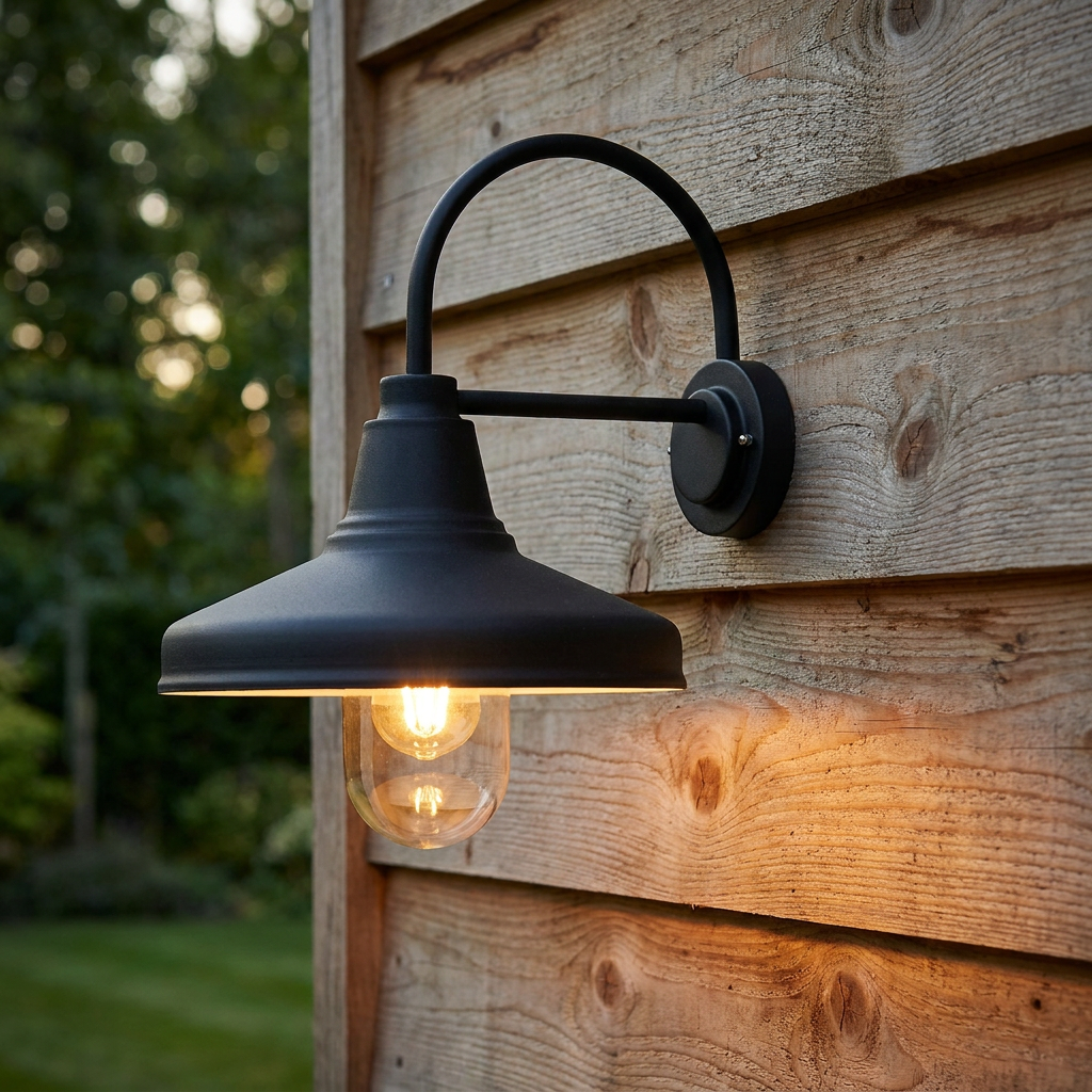 Endon Farmhouse Black Outdoor Wall Light