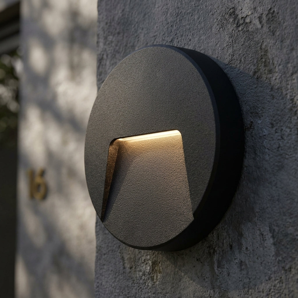 Severus Black Round Outdoor Wall Light IP65 2.8W - CCT