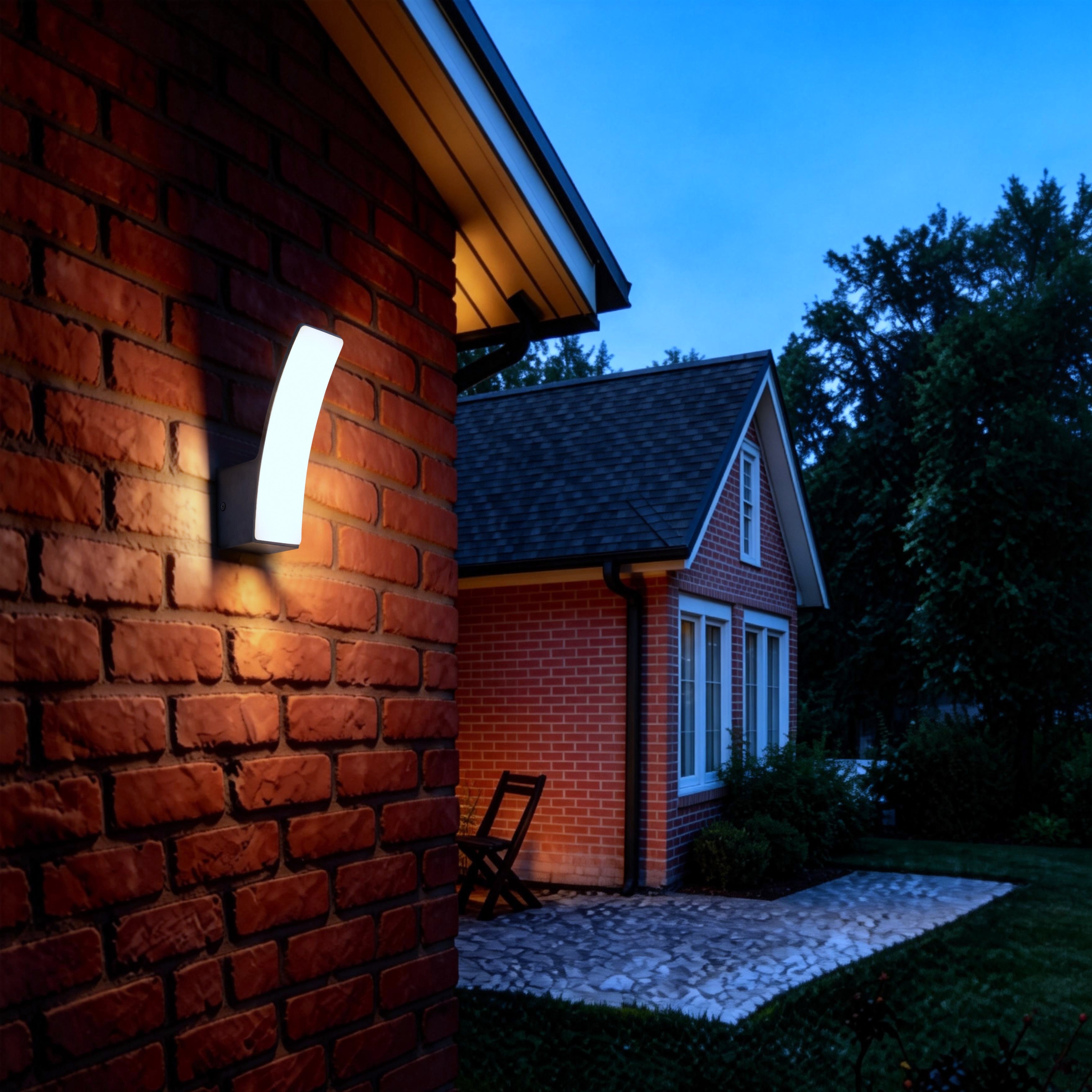 Lutec Kilo PIR Integrated LED Outside Wall Light - Dark Grey