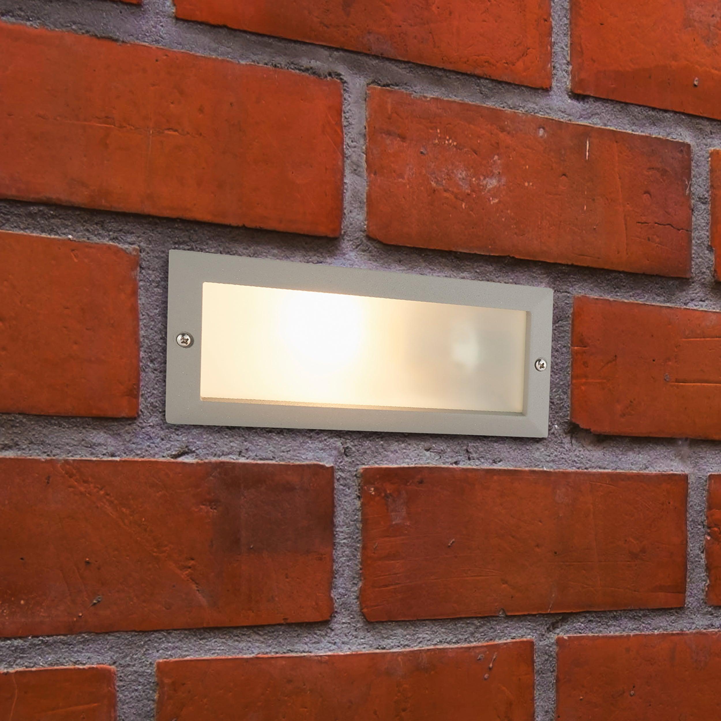eco plain louvre grey brick light ip44 40w by saxby lighting, close up image 75