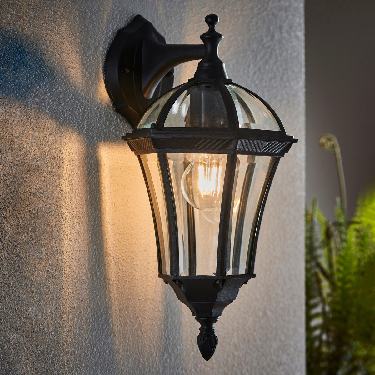 Endon Drayton Textured Black Finish Outdoor Downlight Wall Light YG-3501