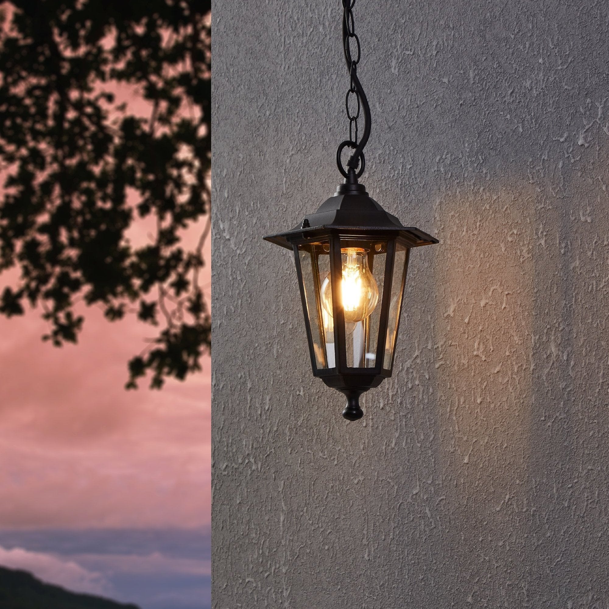 eglo laterna 4 ip44 black outdoor ceiling pendant