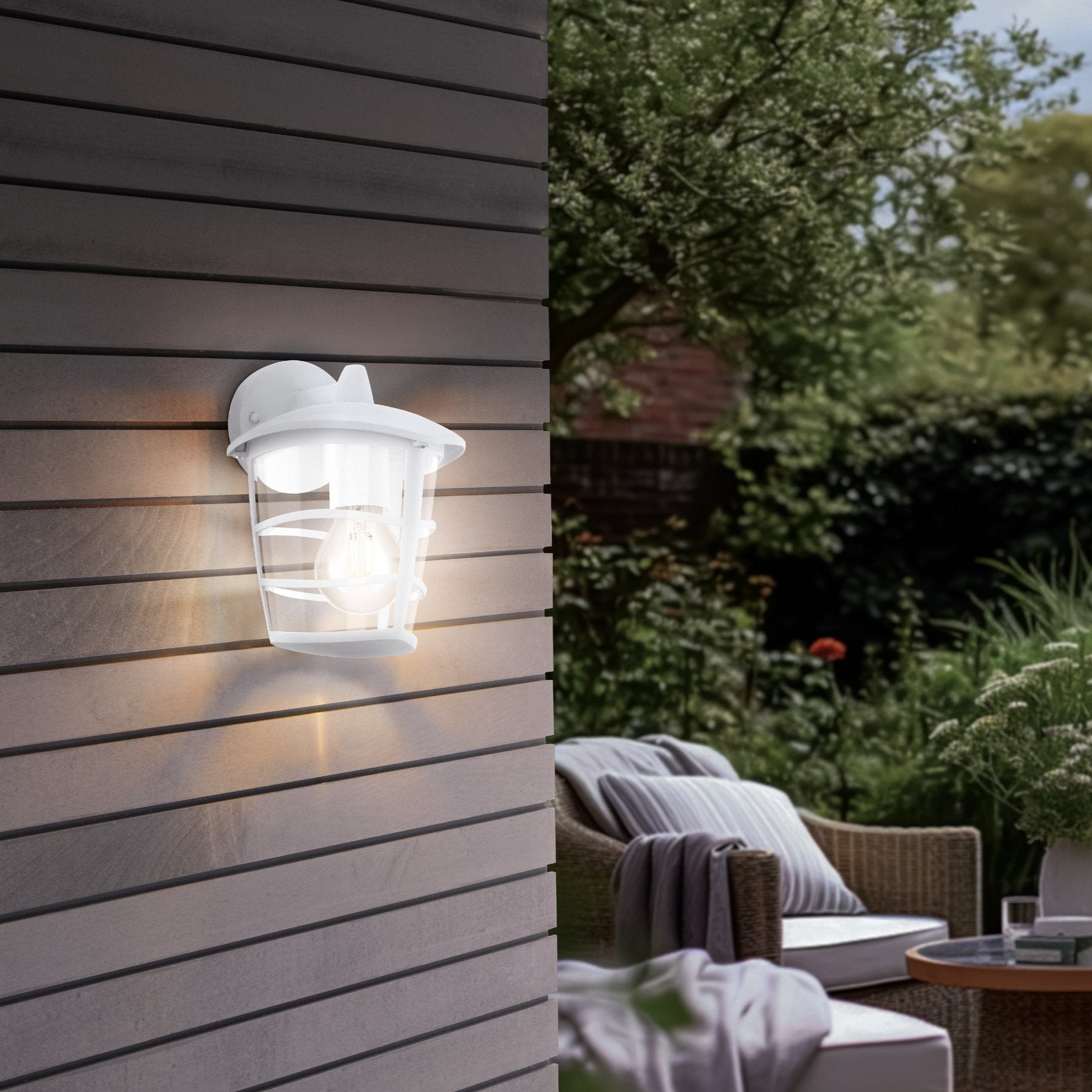 eglo aloria white ip44 hanging lantern outdoor wall light