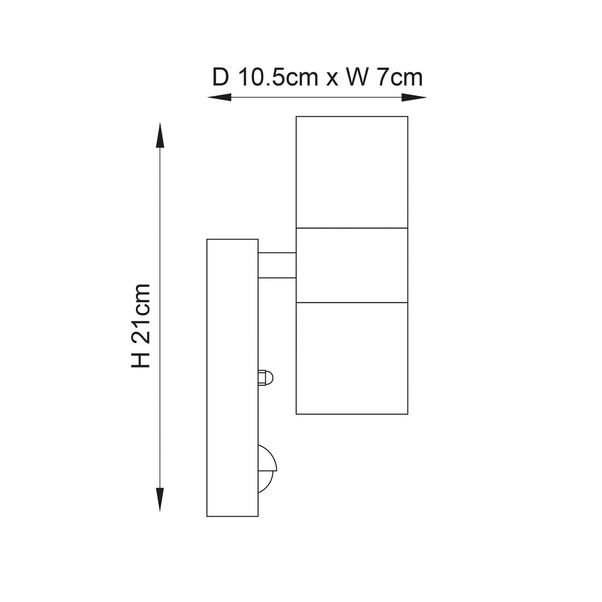 Endon Canon Polished Stainless Steel Finish Outdoor PIR Up & Down Wall Light EL-40062