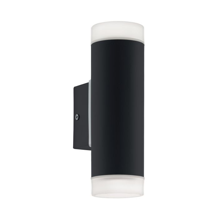 eglo riga led ip54 black up down outdoor wall light living room image