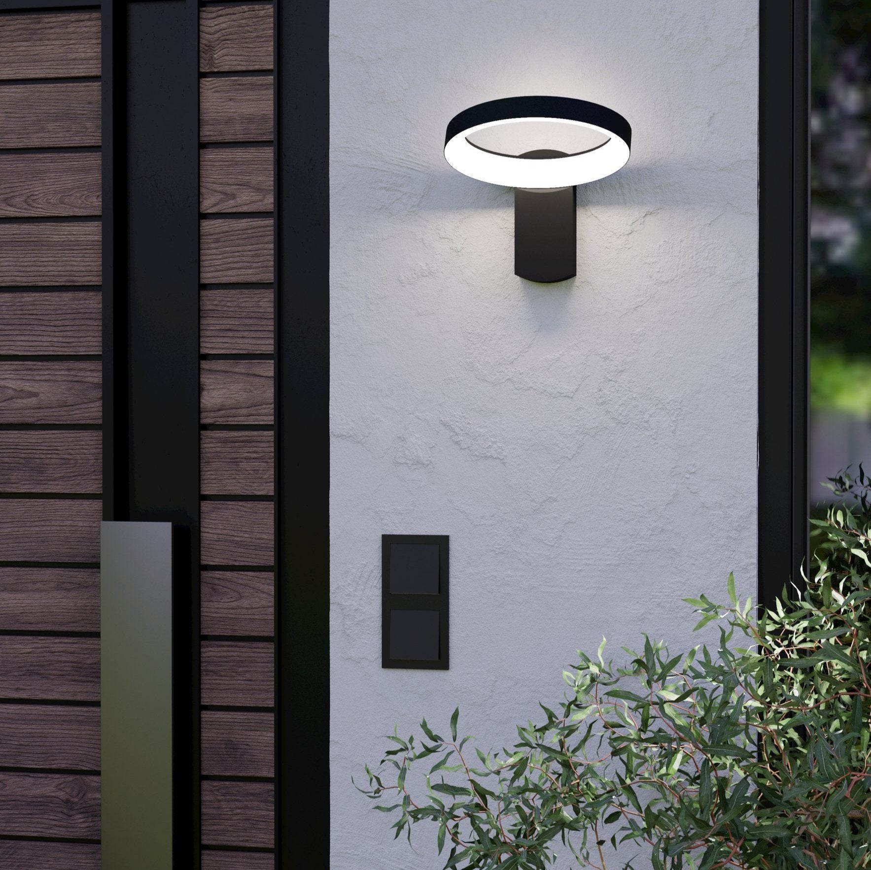eglo pernate grey led outdoor wall light ip44