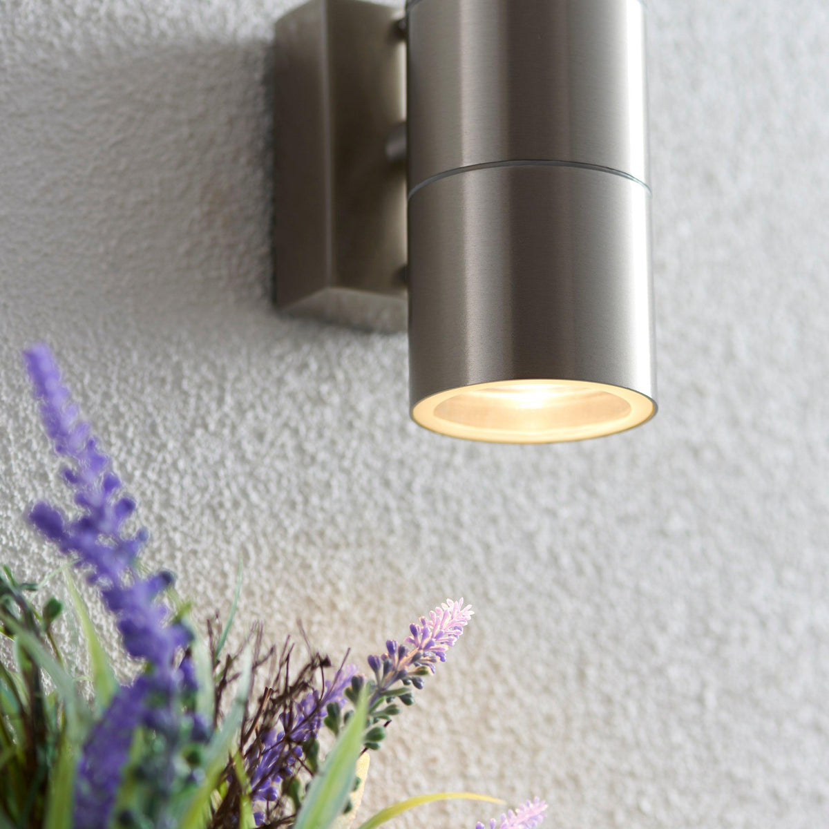 Endon Canon Polished Stainless Steel Finish Outdoor Up & Down Wall Light EL-40095