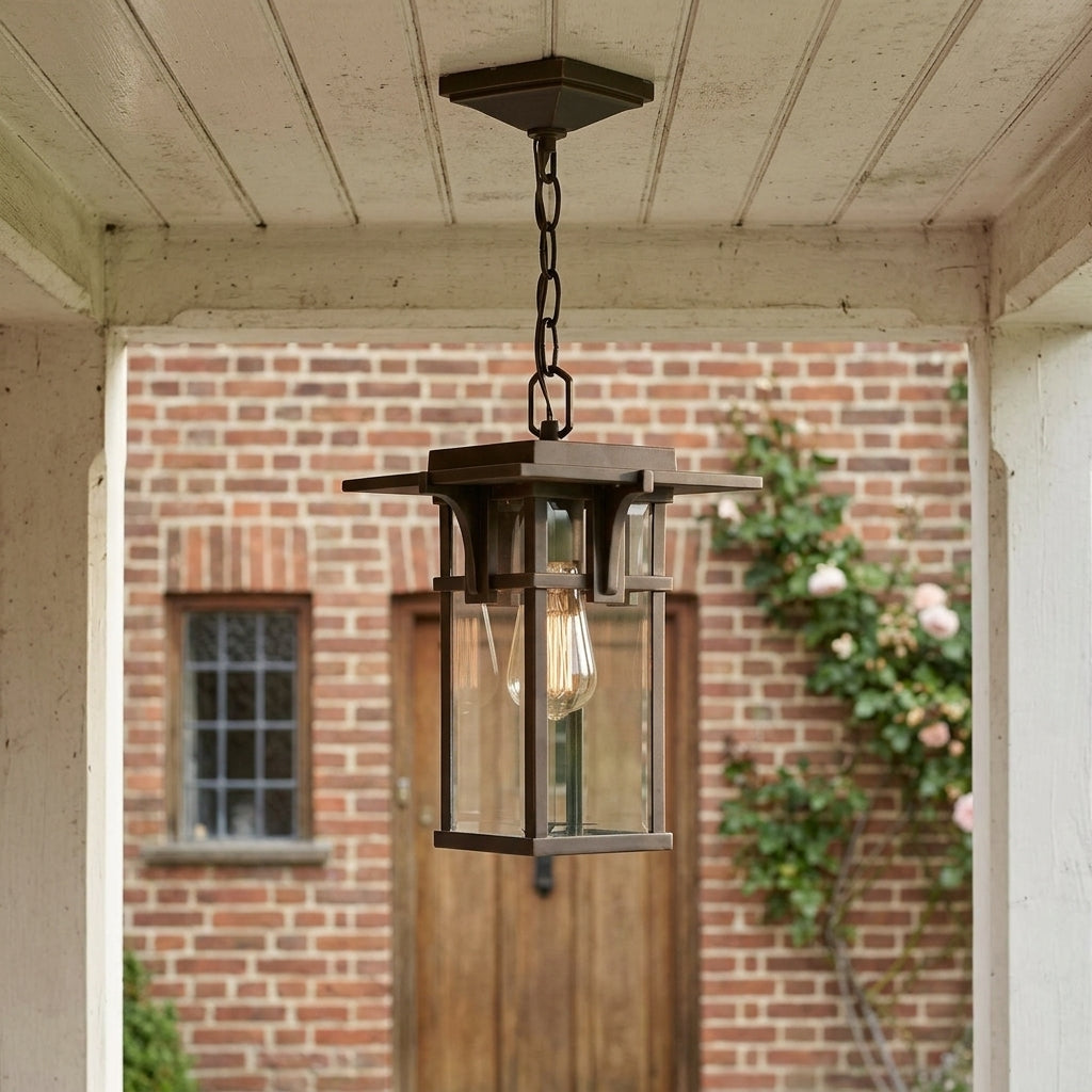 Elstead Manhattan Oil Rubbed Bronze Finish Outdoor Pendant Lantern HK/MANHATTAN8/S