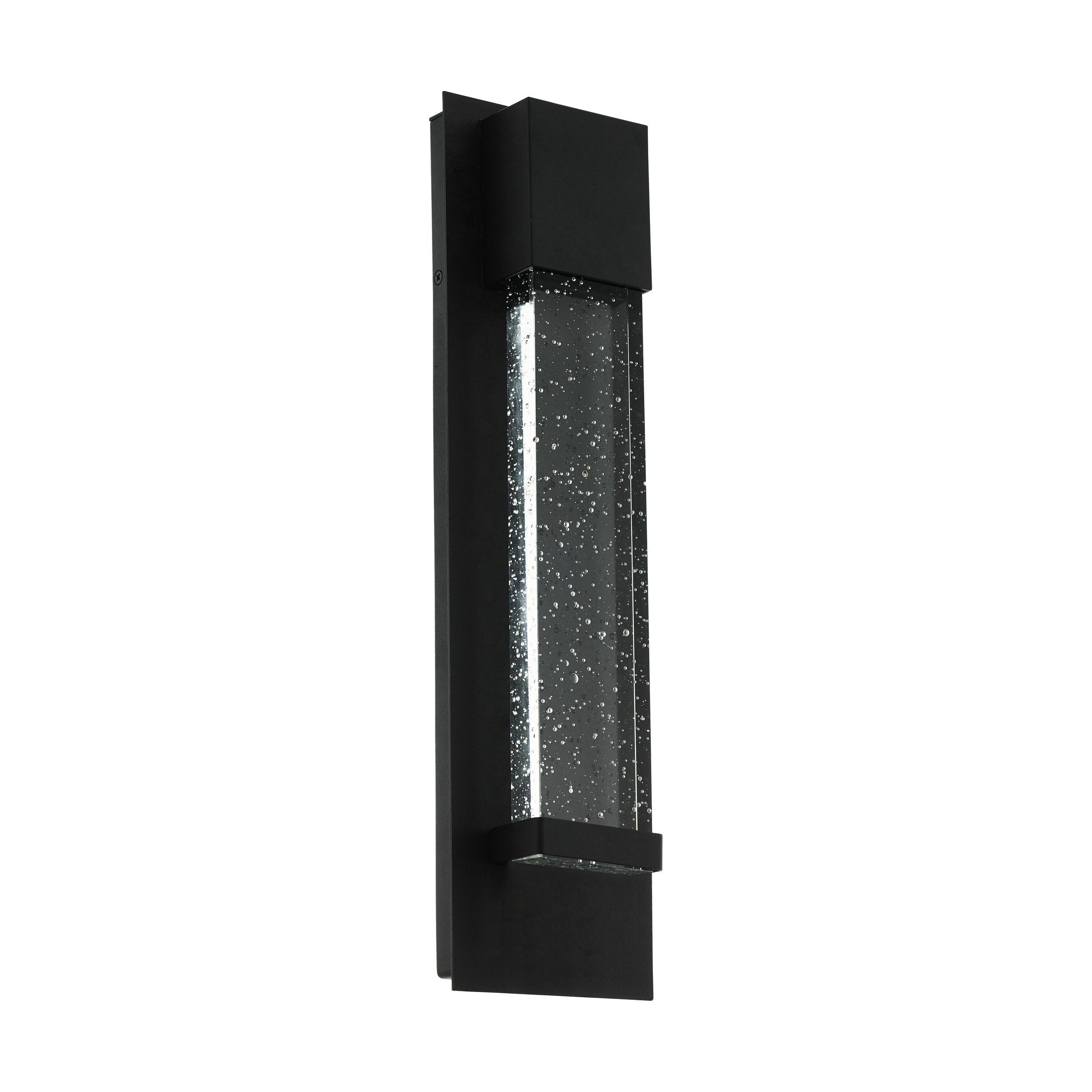 Eglo Villagrazia LED Black & Air Bubble Glass Outdoor Wall Light - IP44