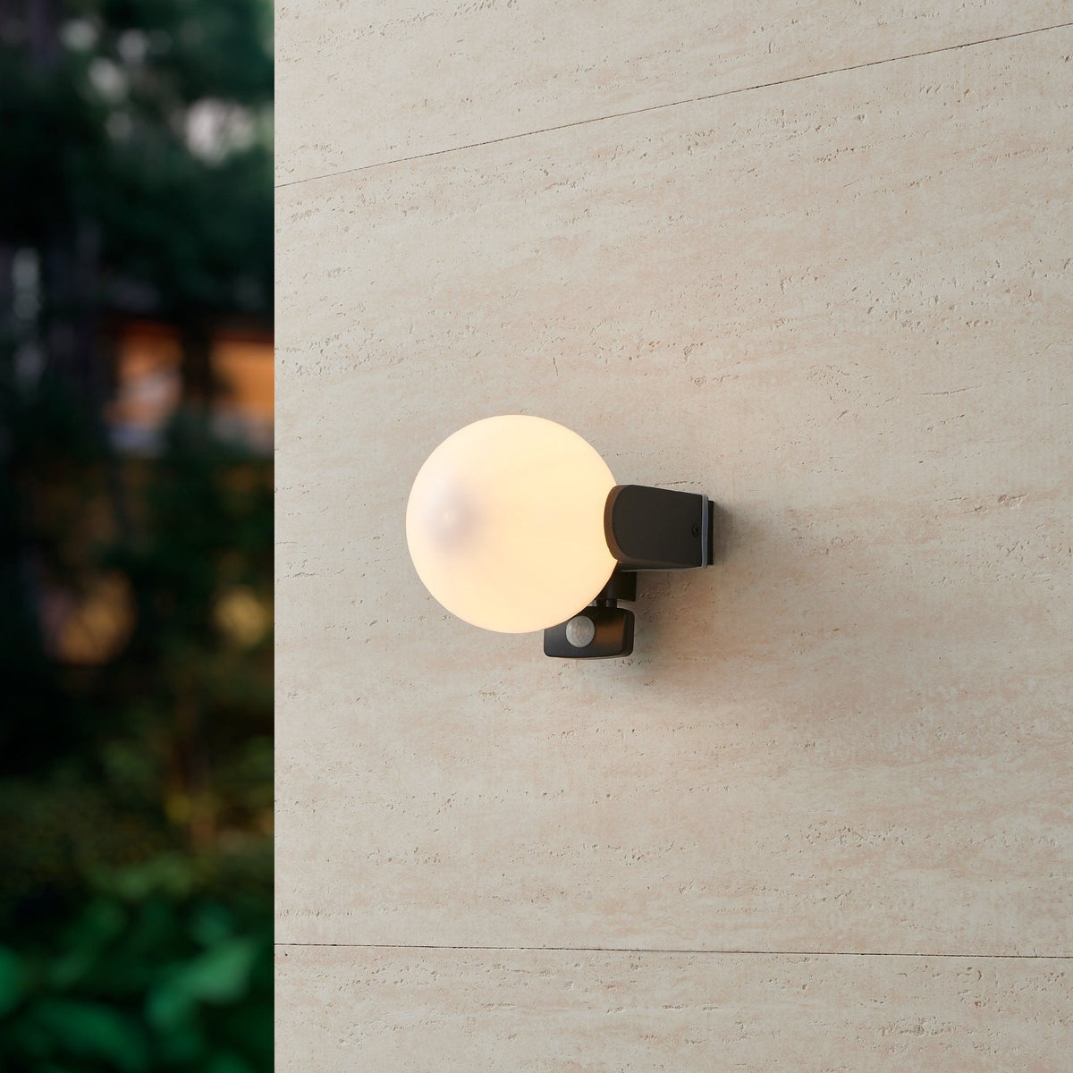 Eglo Rubio IP44 Black Outdoor Wall Light - PIR