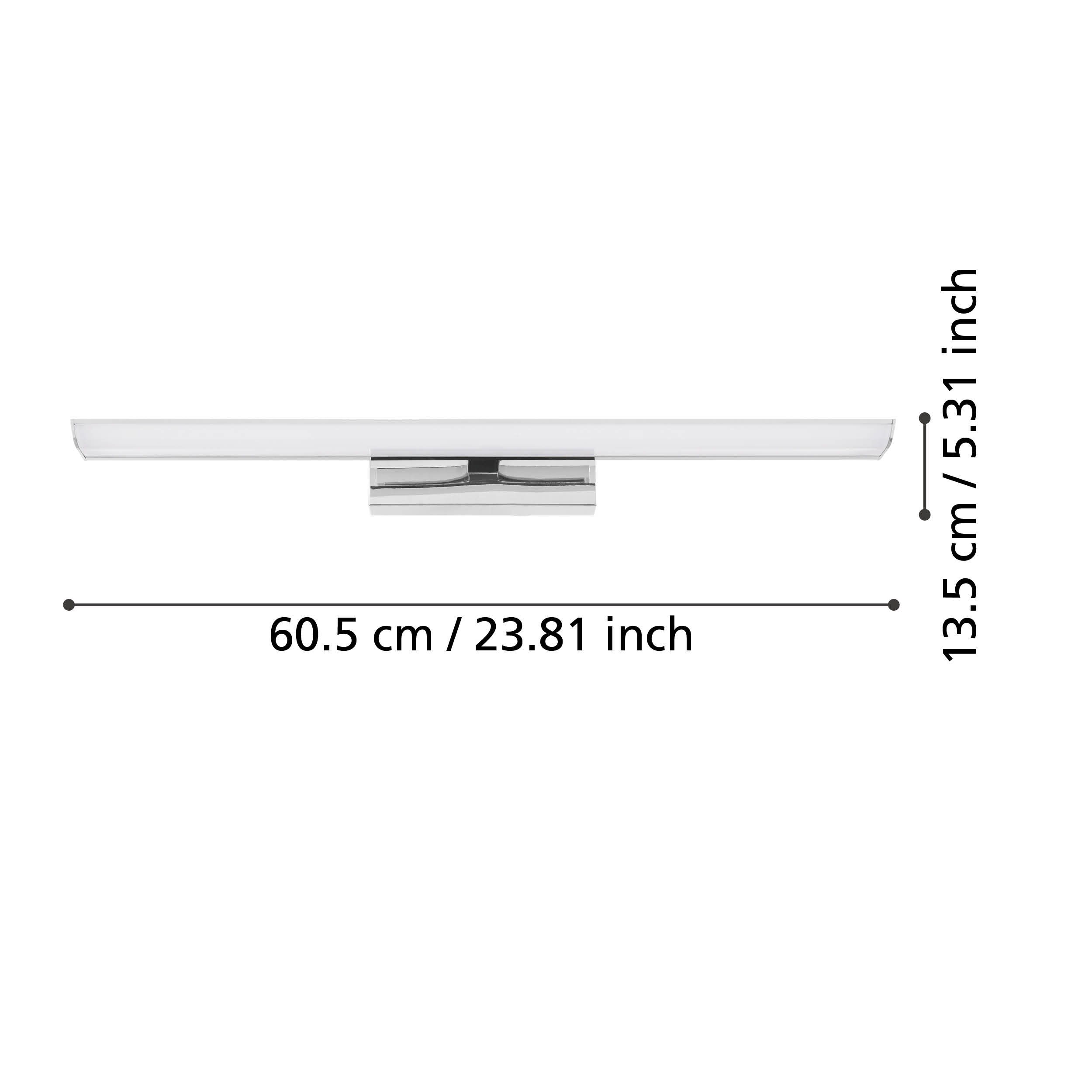 eglo connect tabiano z ip44 led smart chrome bathroom wall light 60cm living room image