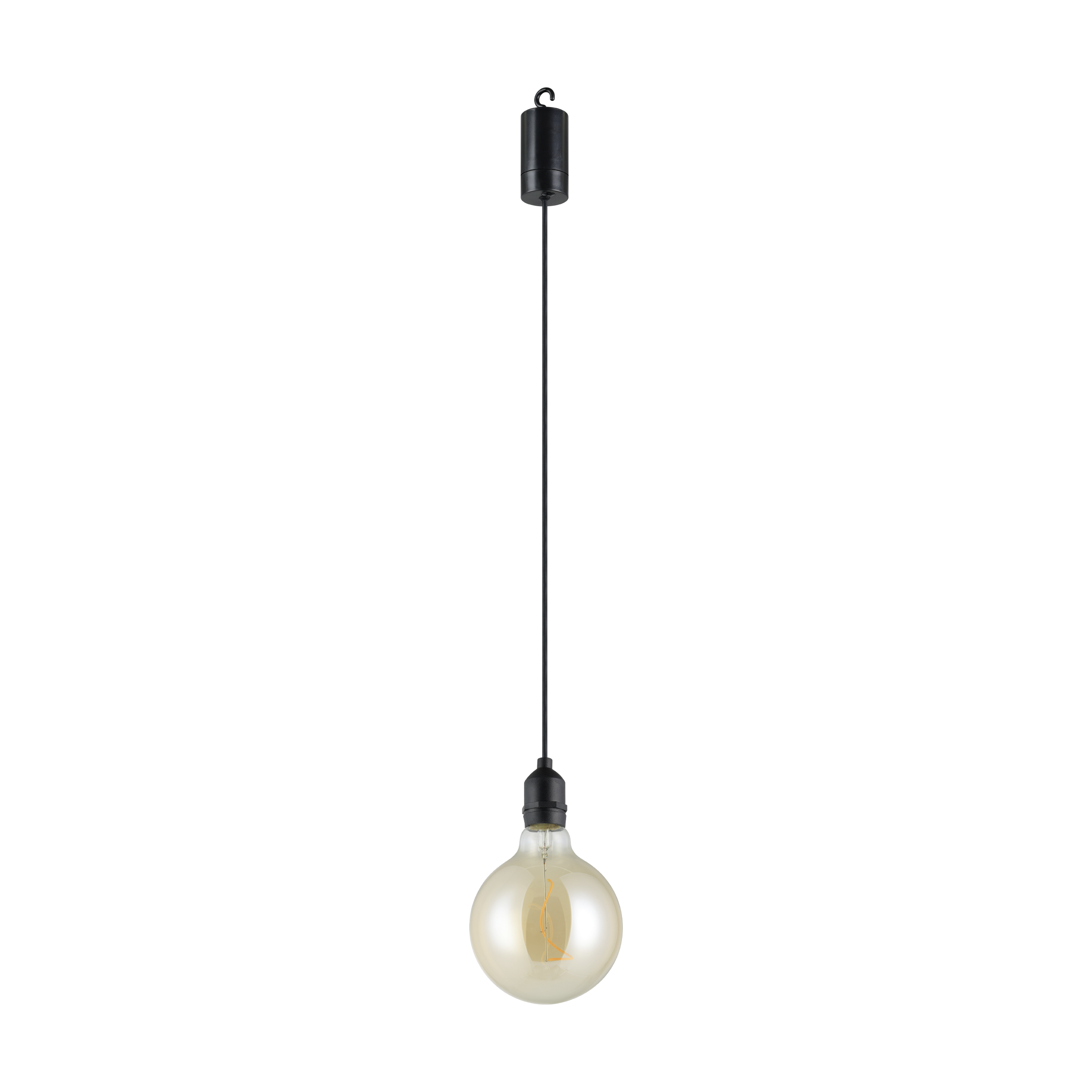 Eglo Vignanello Battery Operated IP44 Black LED Cable Pendant - Amber