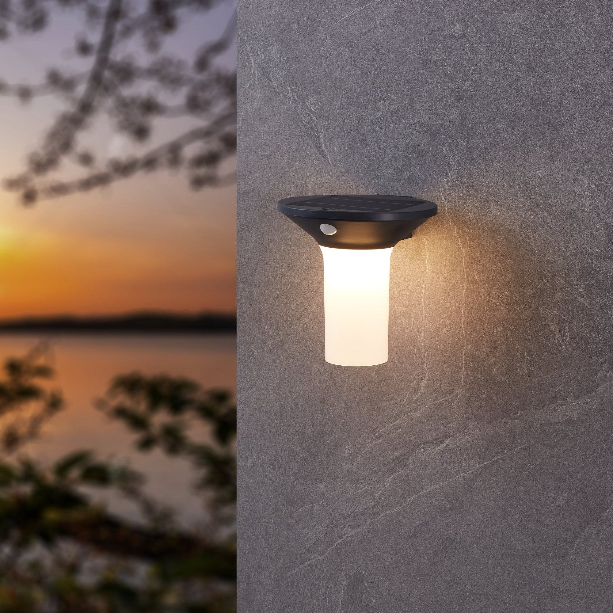 eglo corbezzola grey solar powered wall light ip44