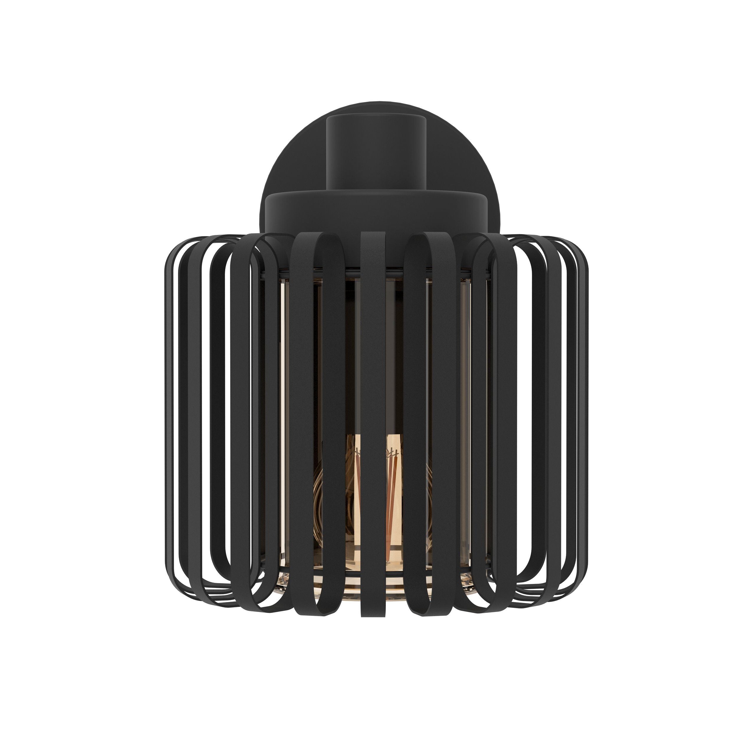 eglo selinus ip65 black outdoor wall light caged shade hallway lighting 
