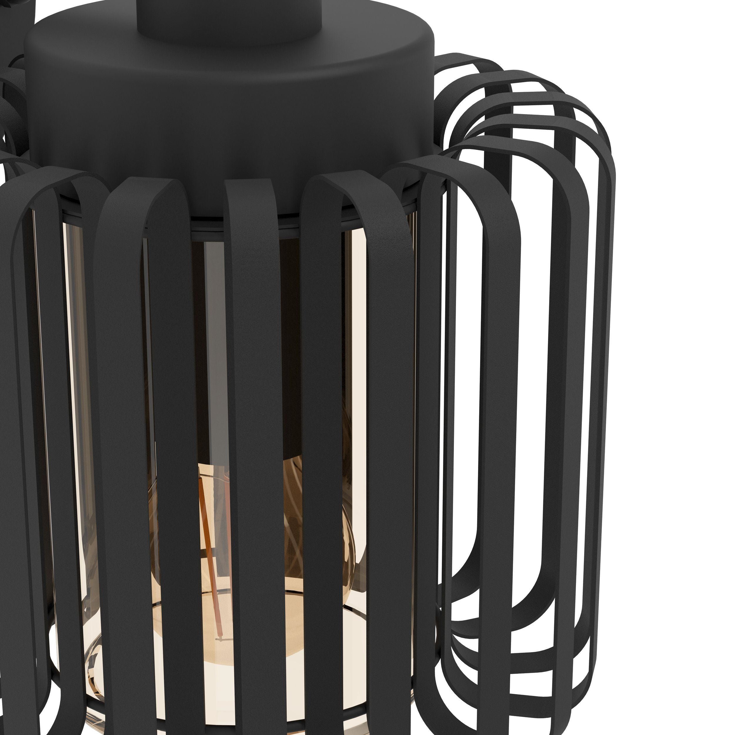 eglo selinus ip65 black outdoor wall light caged shade Kitchen Lighting Close Up