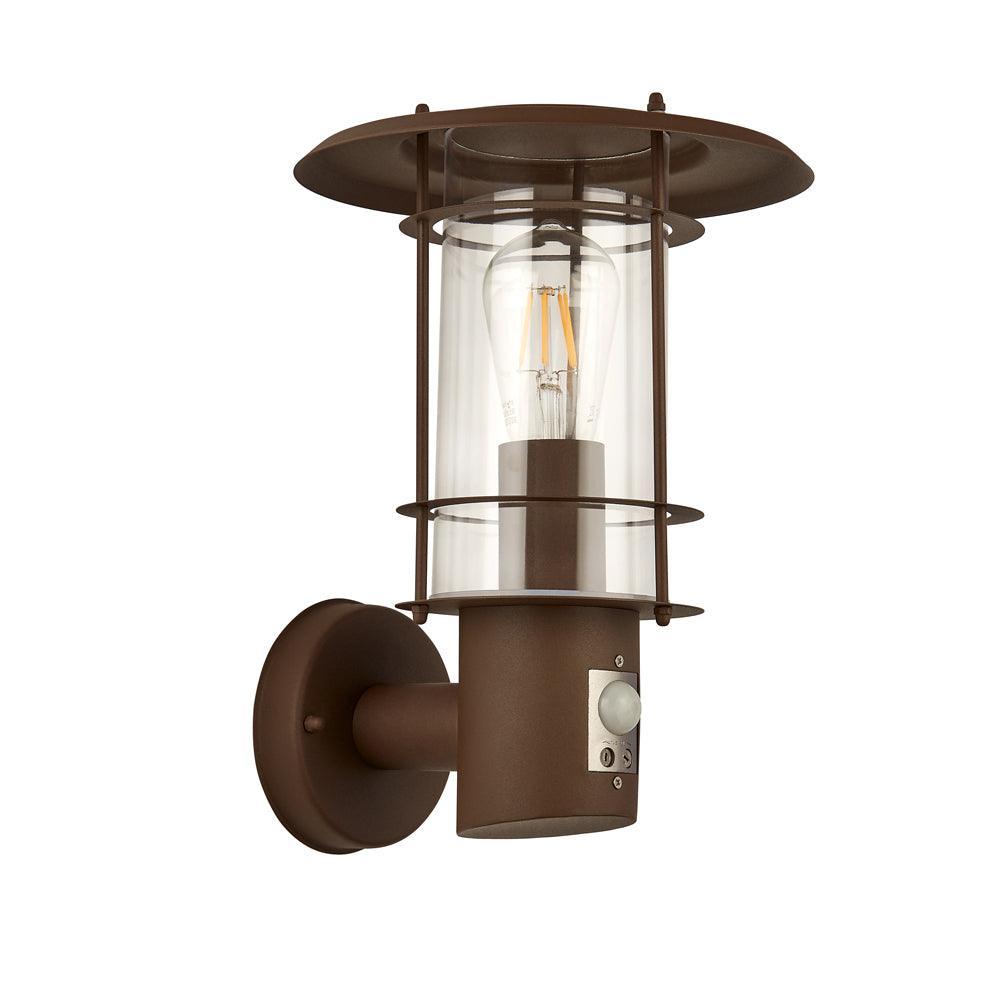 Edgeware Outdoor Rust Brown Porch Wall Light - PIR-clearance