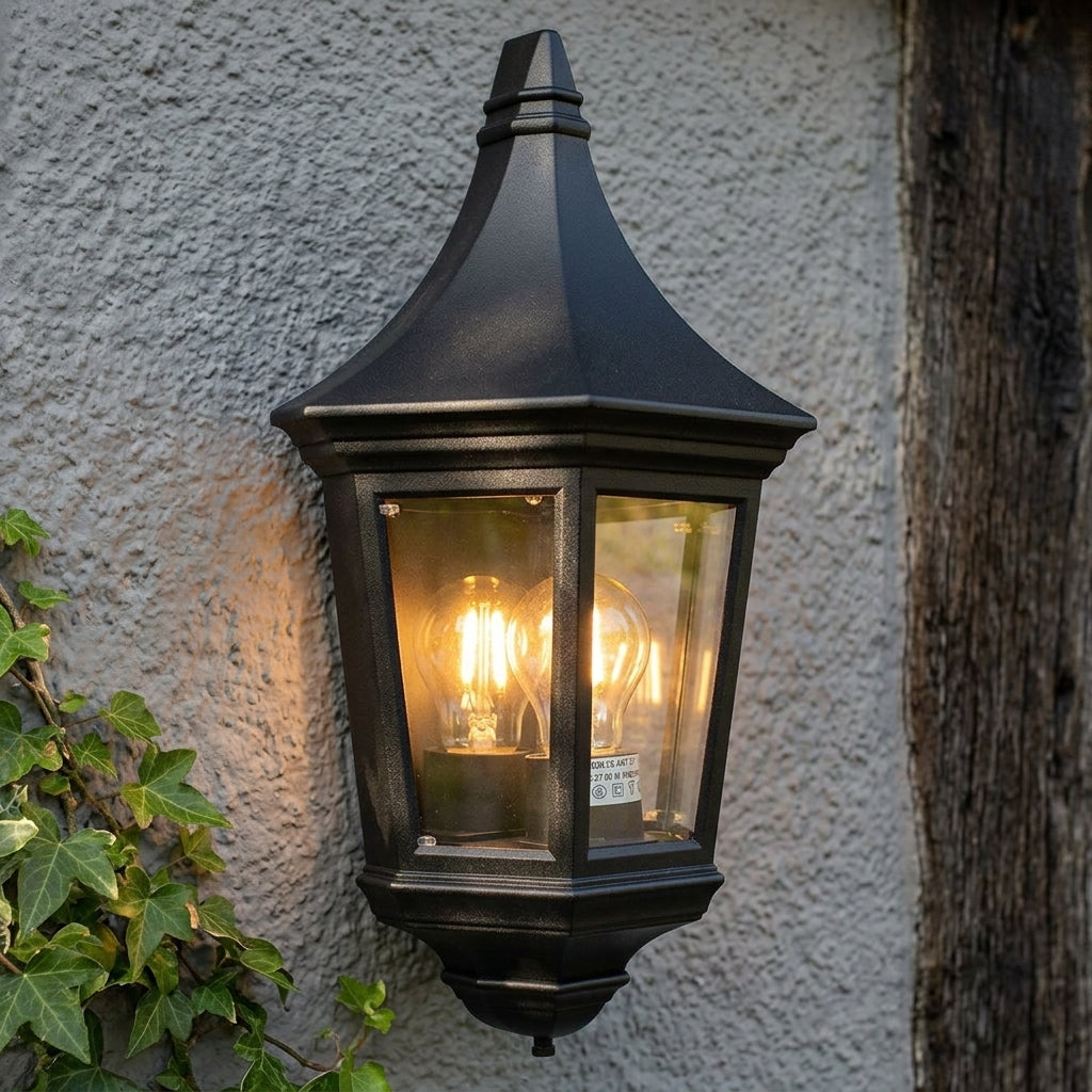 Elstead Valencia Black Outdoor Porch Ceiling  Light