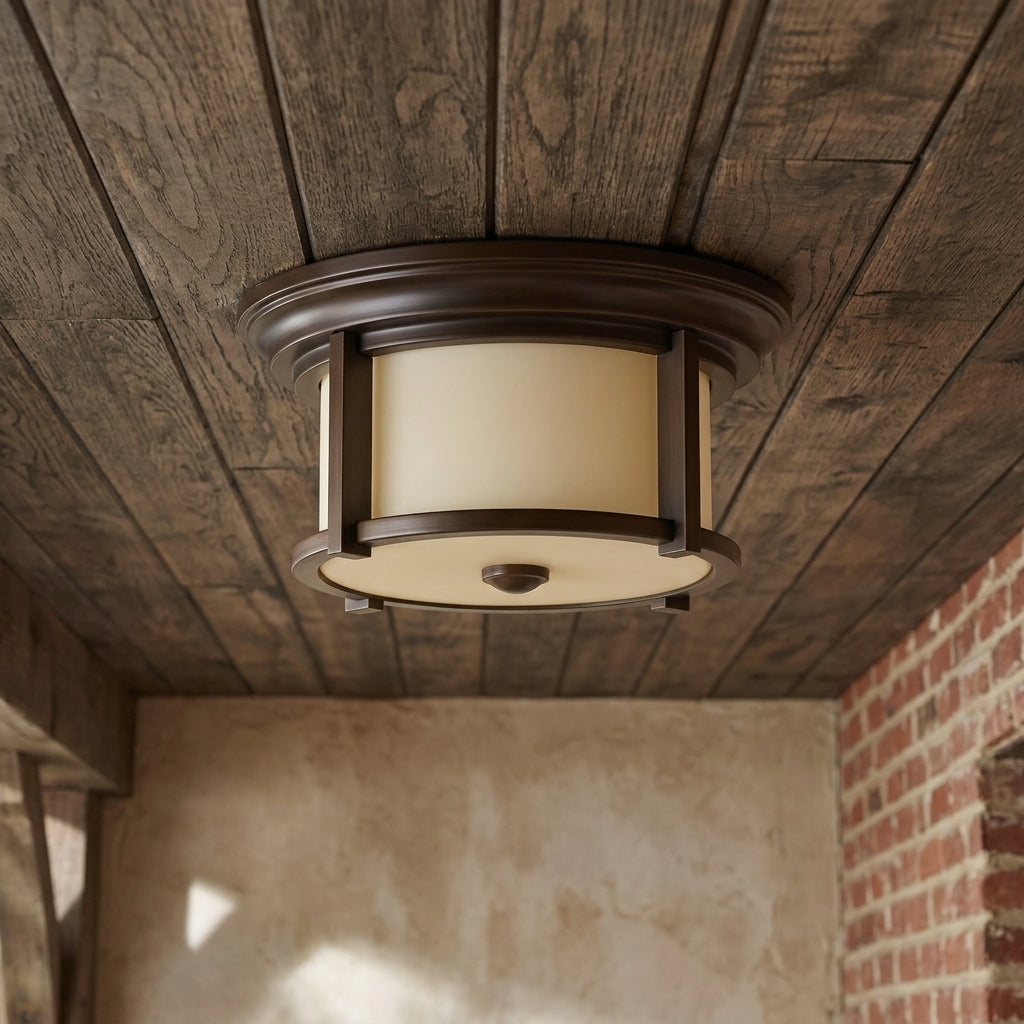 Elstead Merrill Heritage Bronze Finish Outdoor Flush Lantern FE/MERRILL/F