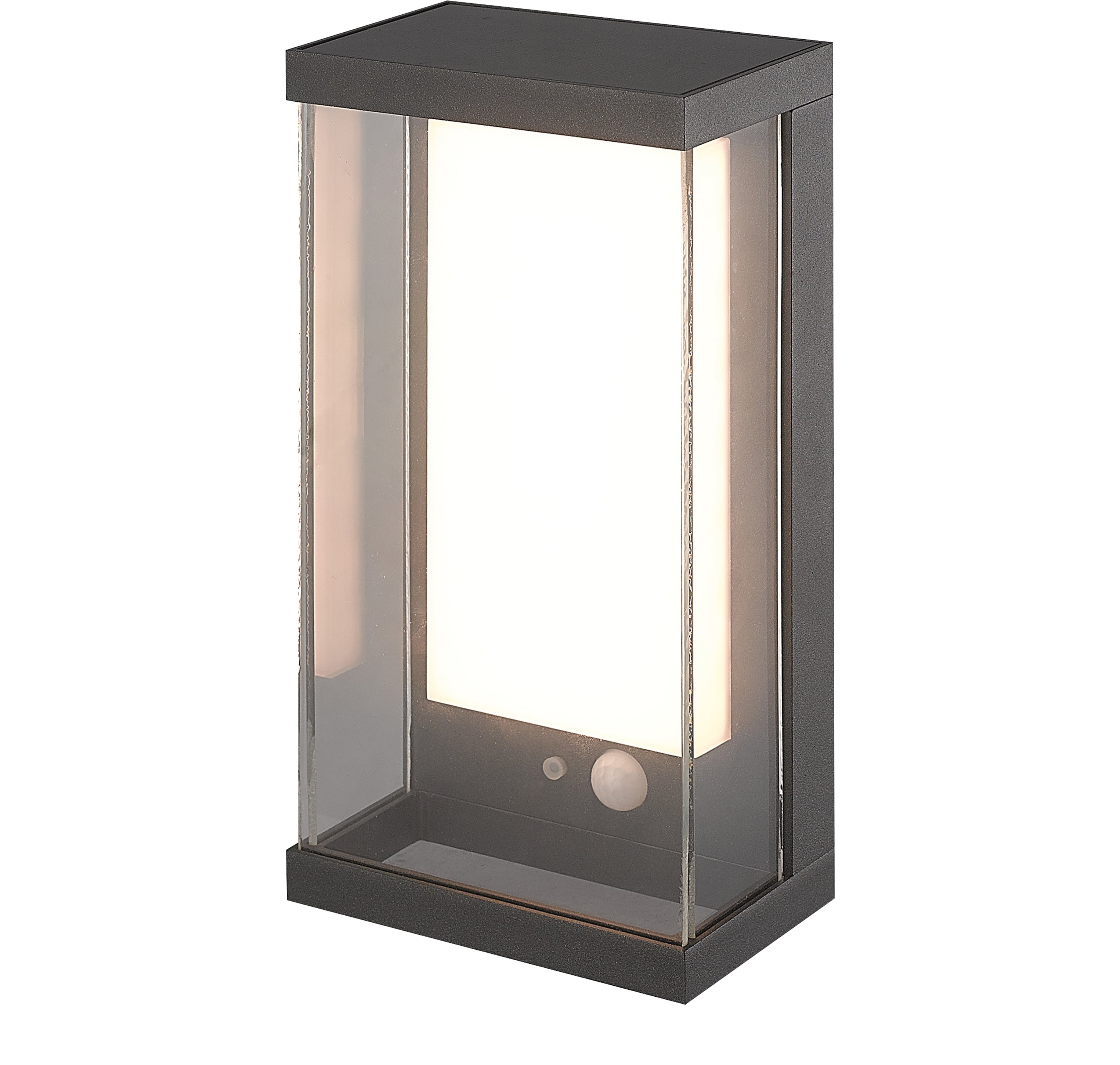 Searchlight Solar Black LED Outdoor Wall Light - 25.3cm