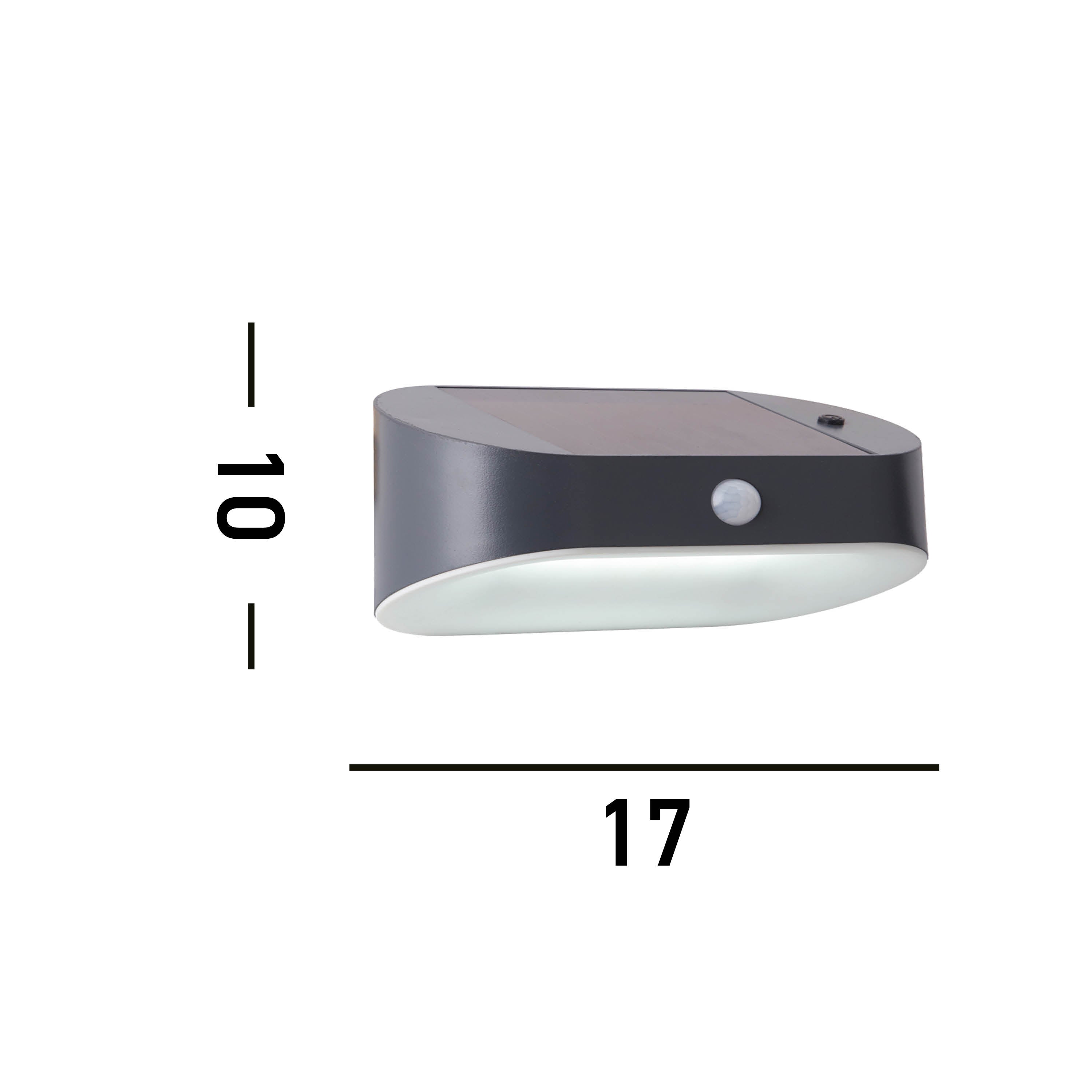 Searchlight Solar Grey LED PIR Outdoor Wall Light