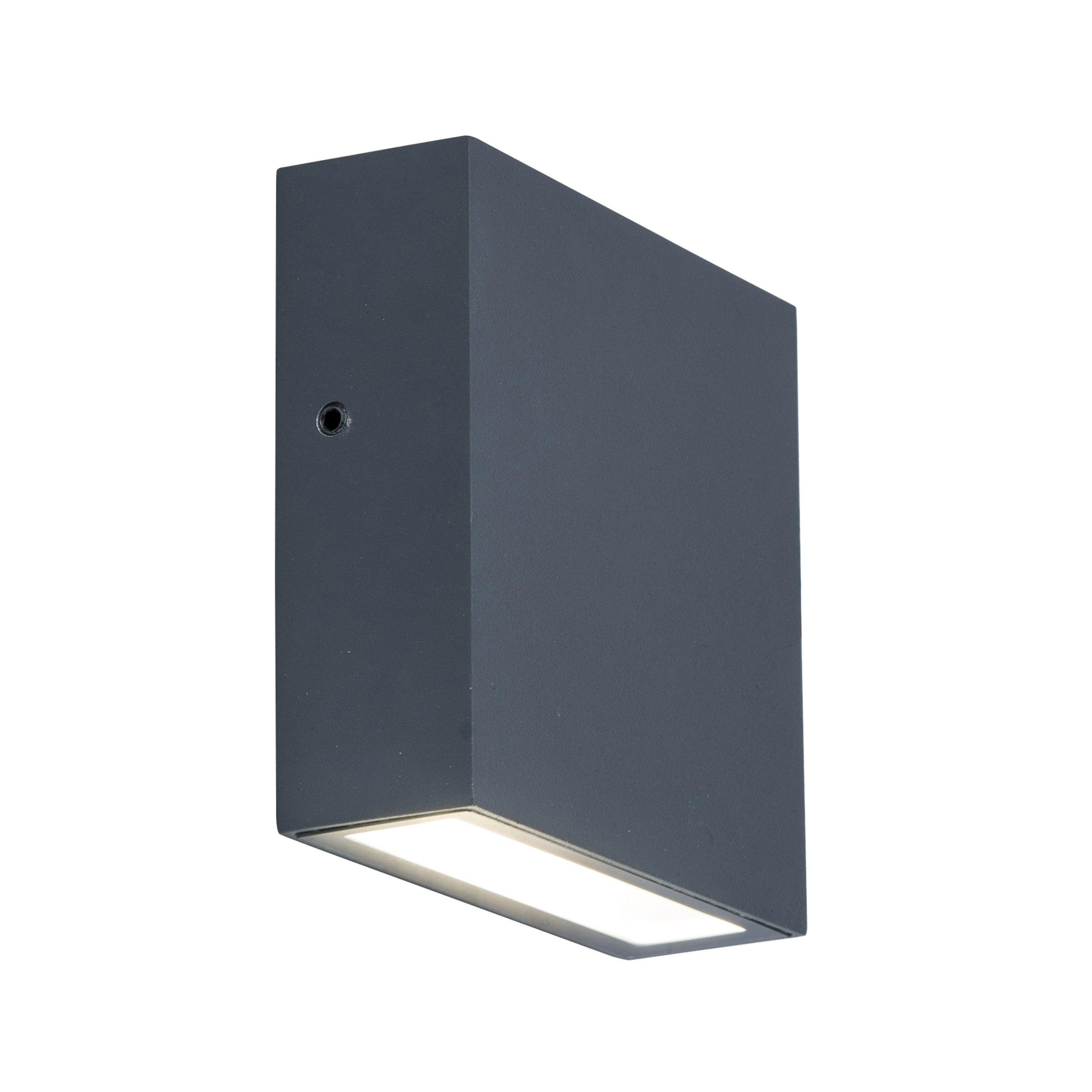 Lutec Gemini XF Extra Flat Outdoor LED Wall Light In Dark Grey-WAREHOUSE-40-200326