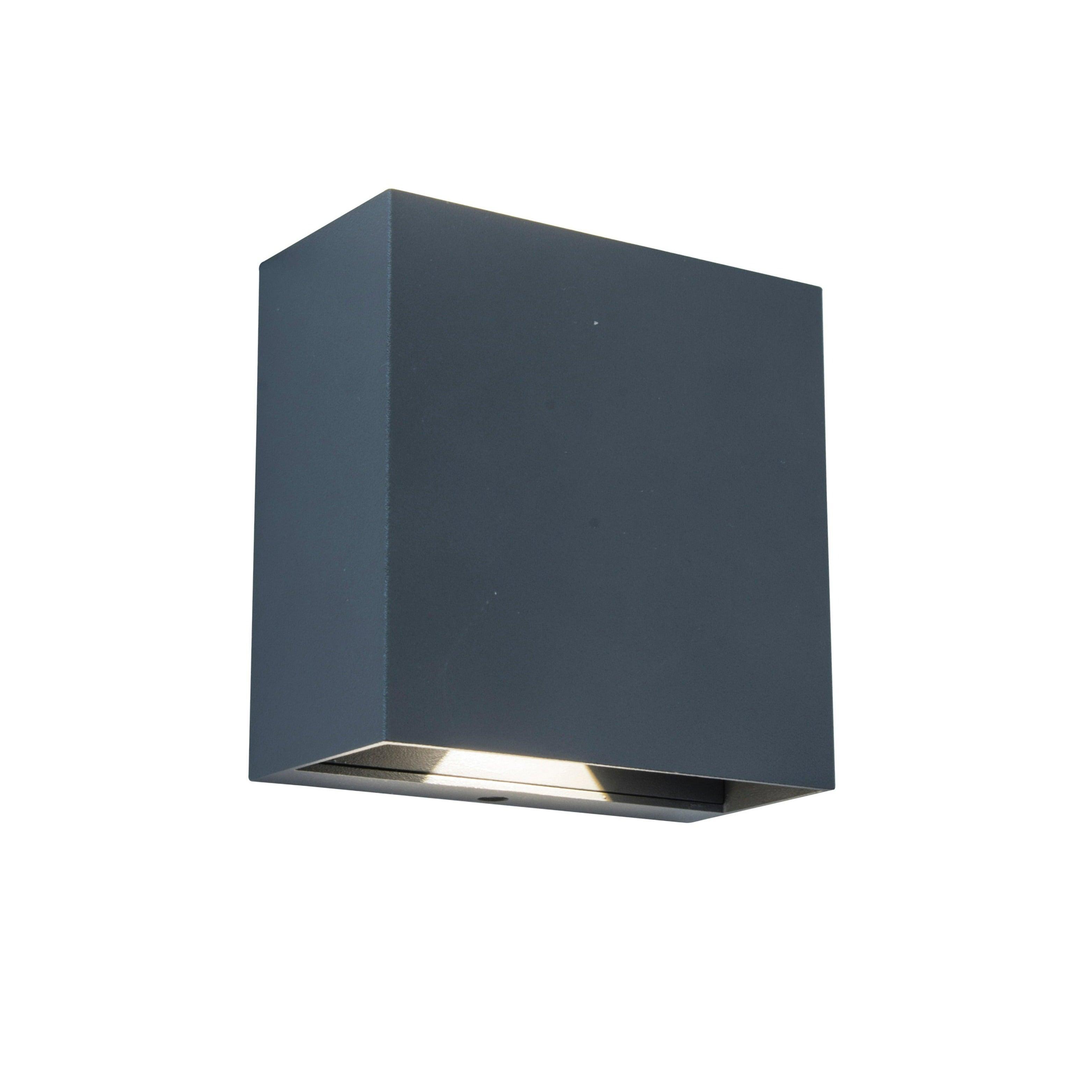 Lutec Gemini Beams Outdoor LED Wall Light In Dark Grey-WAREHOUSE-40-200326