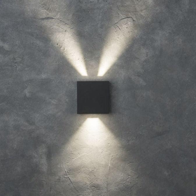 Lutec Gemini Beams Outdoor LED Wall Light In Dark Grey-WAREHOUSE-40-200326