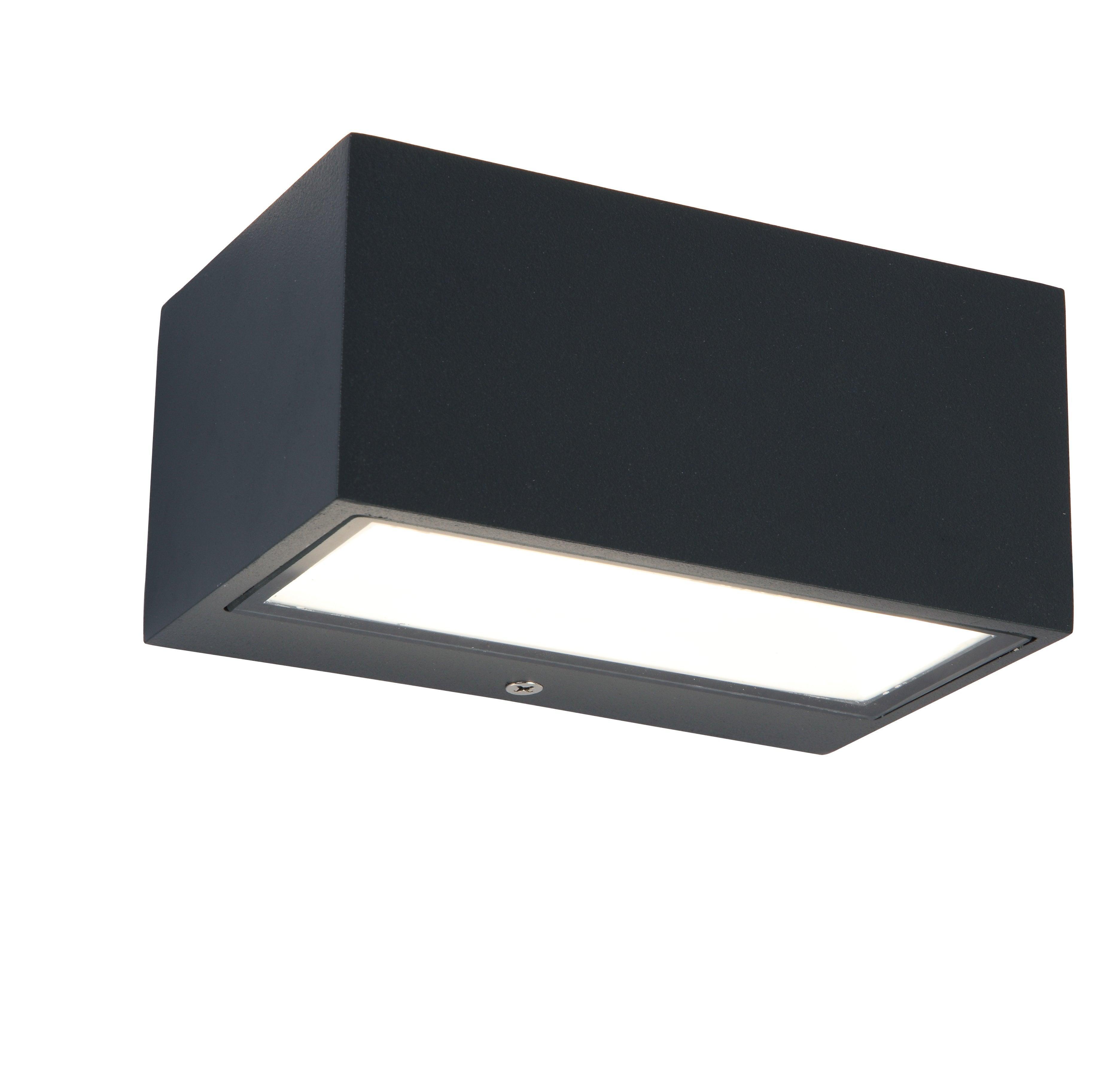 Lutec Gemini Outdoor LED Up & Down Brick Wall Light In Dark Grey-WAREHOUSE-40-200326