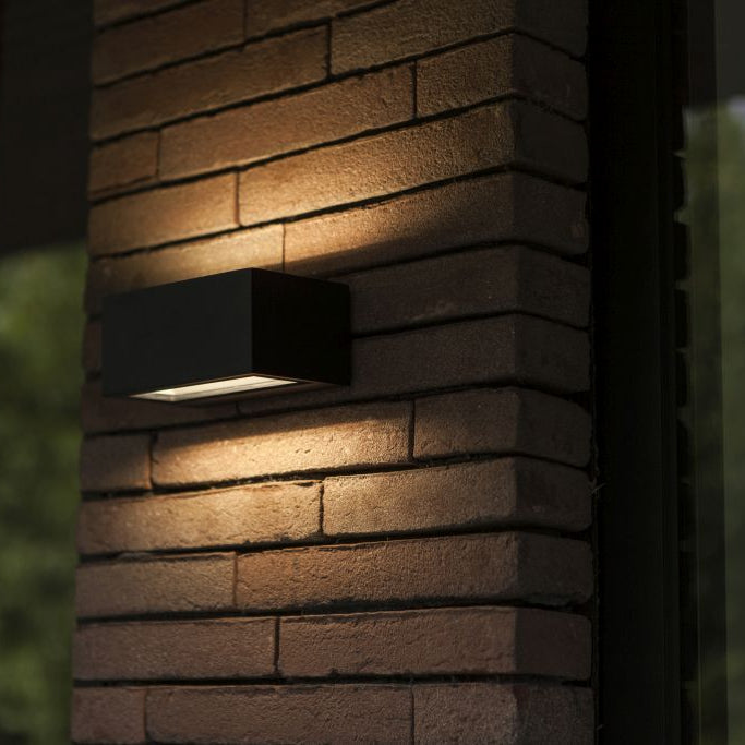 Lutec Gemini Outdoor LED Up & Down Brick Wall Light - Black