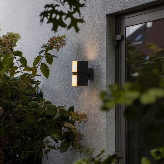 Lutec Cuba Adjustable Outdoor LED Wall Light In Matt Black-clearance